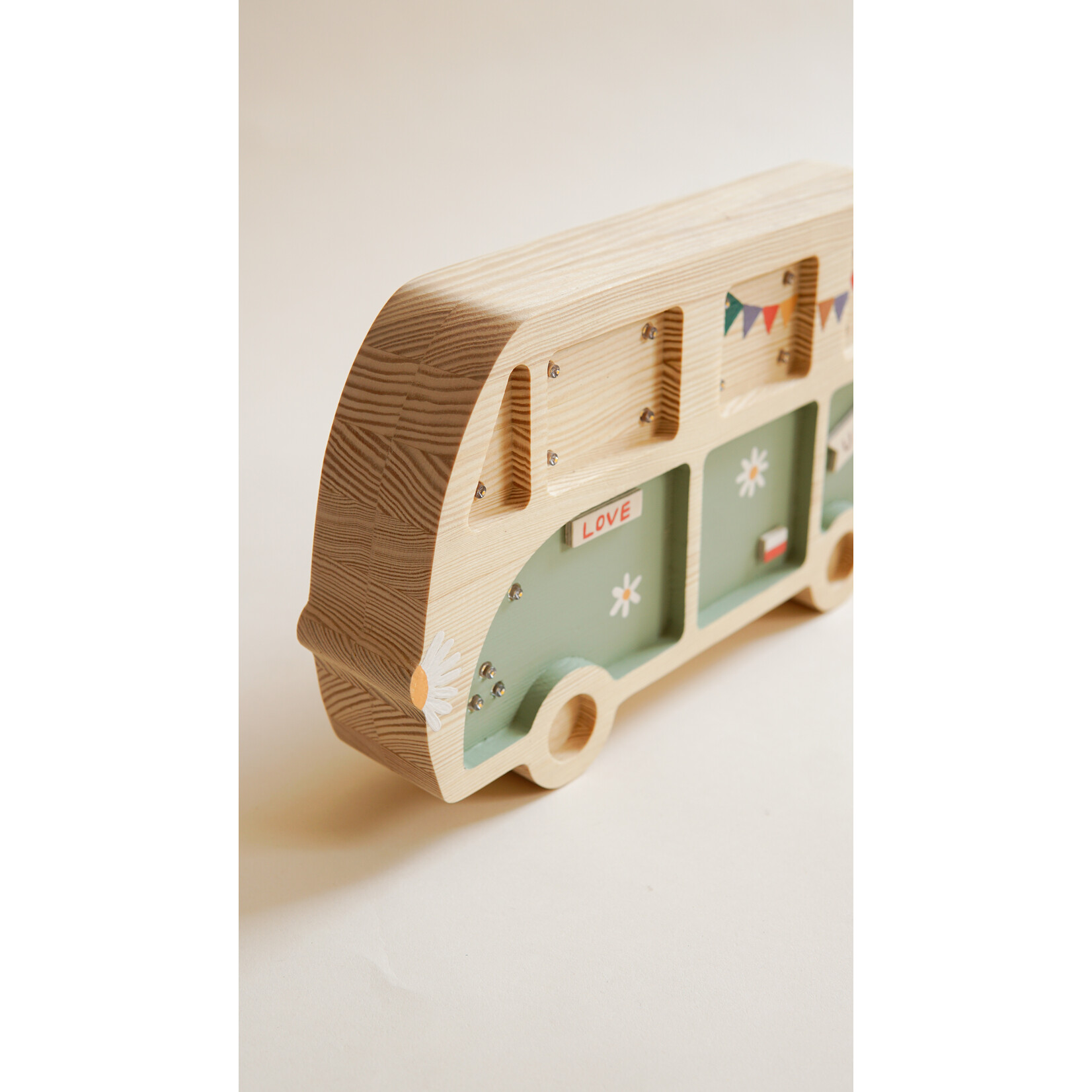 RoomGAGA Houten decoratieve lamp - Hippie Van - Groen