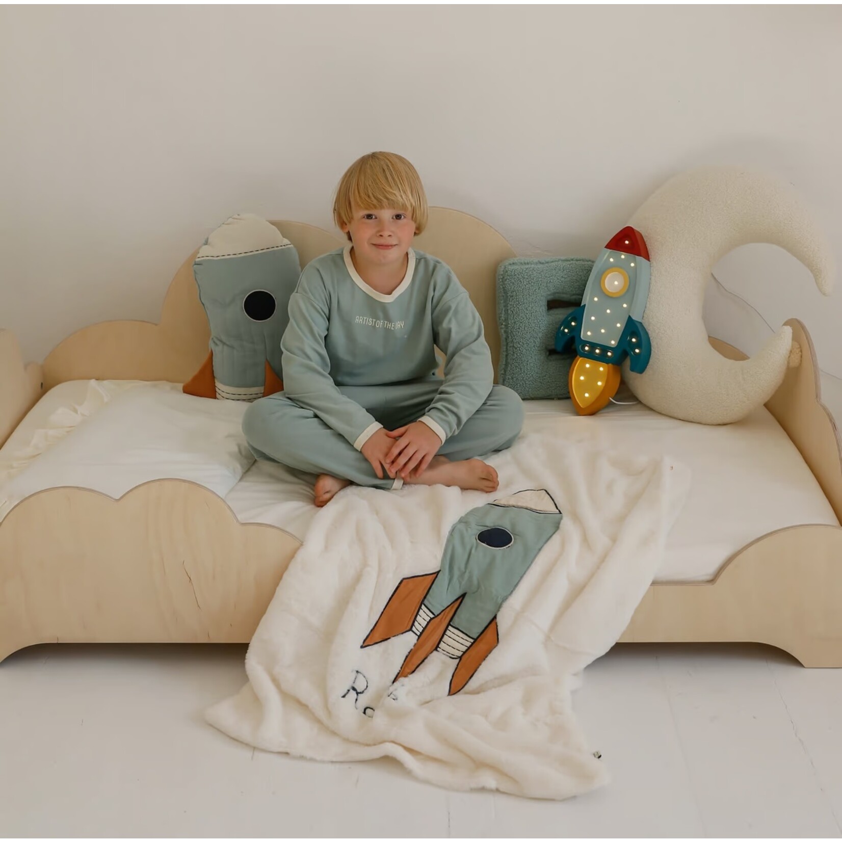 Mlumo Peuterbed  Wolk - wit 80x160 cm