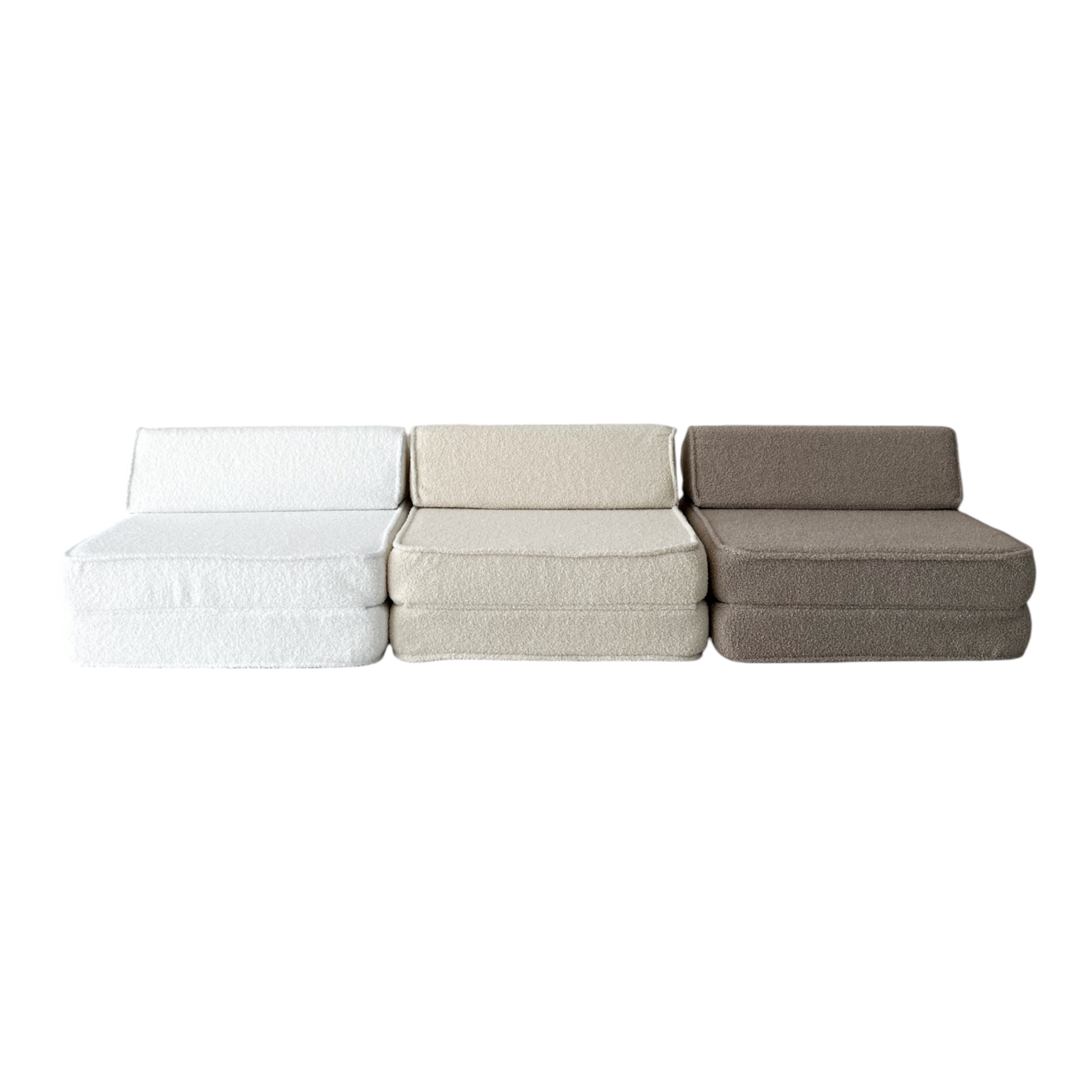 moje. Bouclé Lounger -Wit