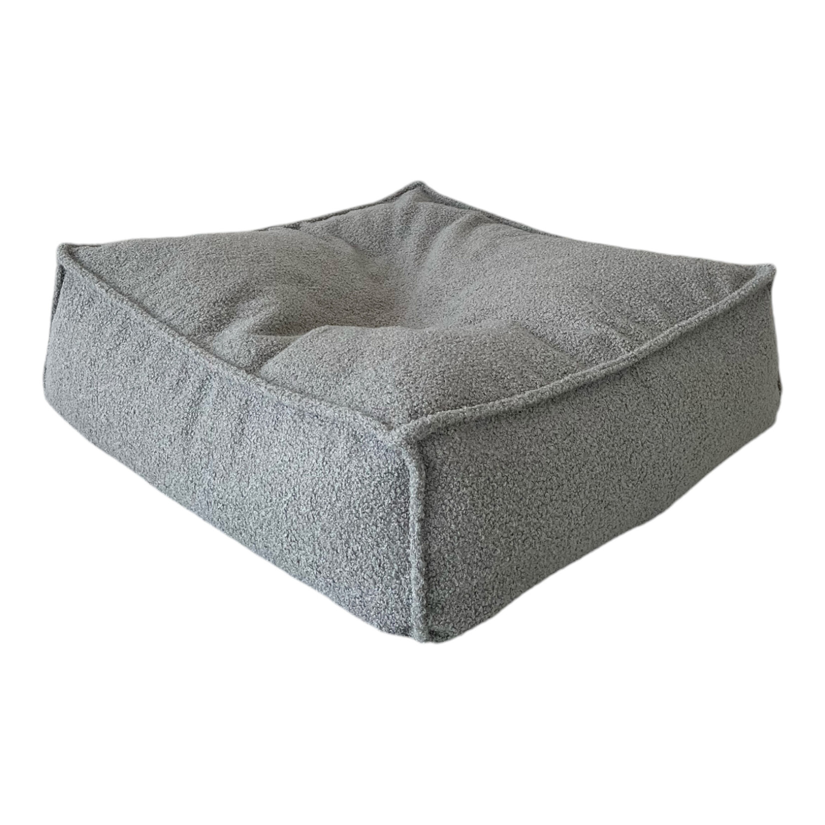moje. Bouclé Ottoman Kinderpoef - Grijs