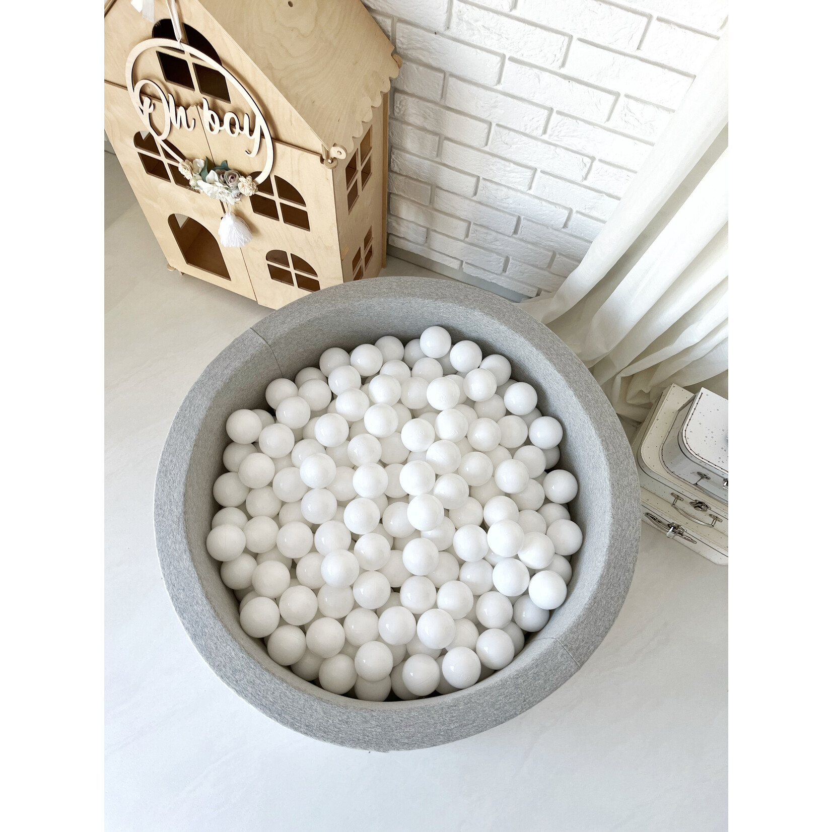 moje. Ballenbad - Cotton- 90x40cm - Light Grey
