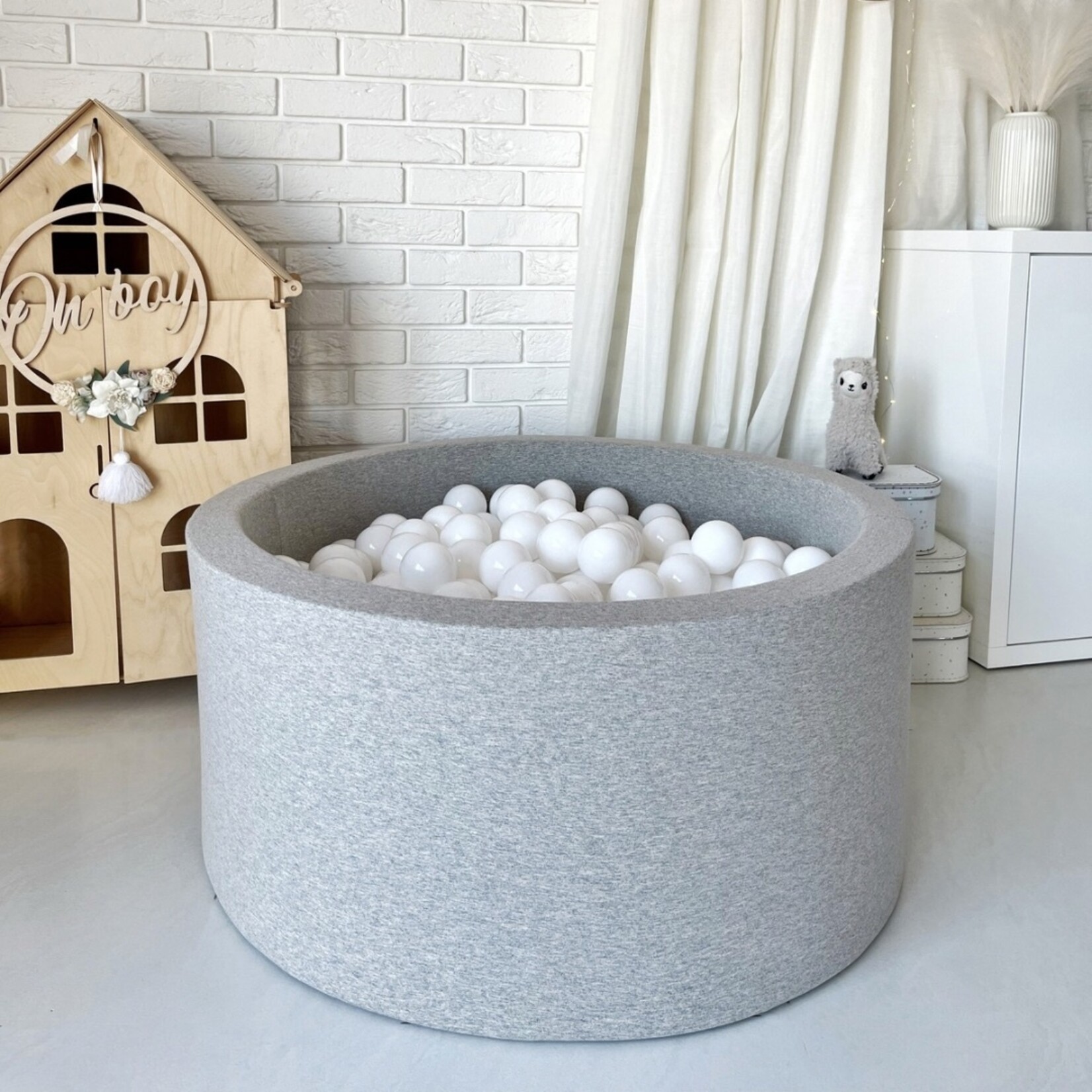 moje. Ballenbad - Cotton- 90x40cm - Light Grey