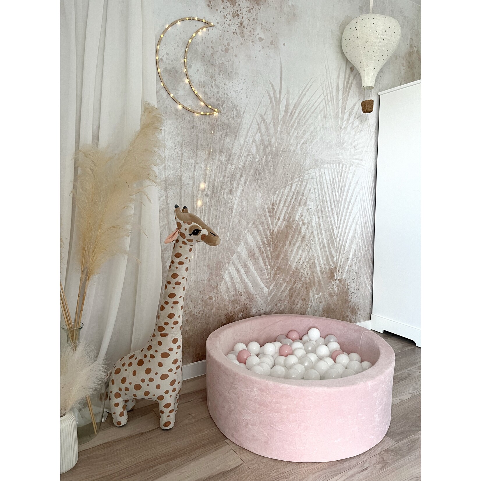 moje. Ballenbad - Soft Velvet - 90x30cm - Light Pink