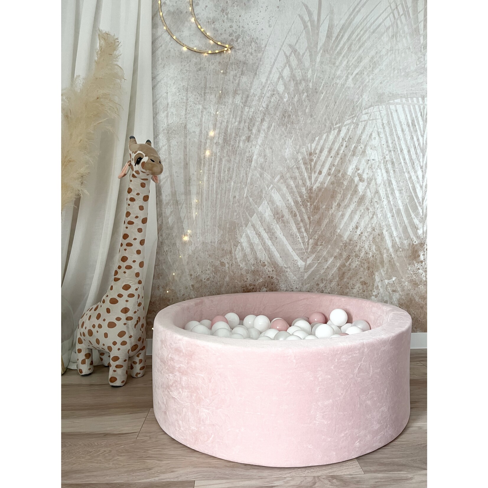 moje. Ballenbad - Soft Velvet - 90x30cm - Light Pink