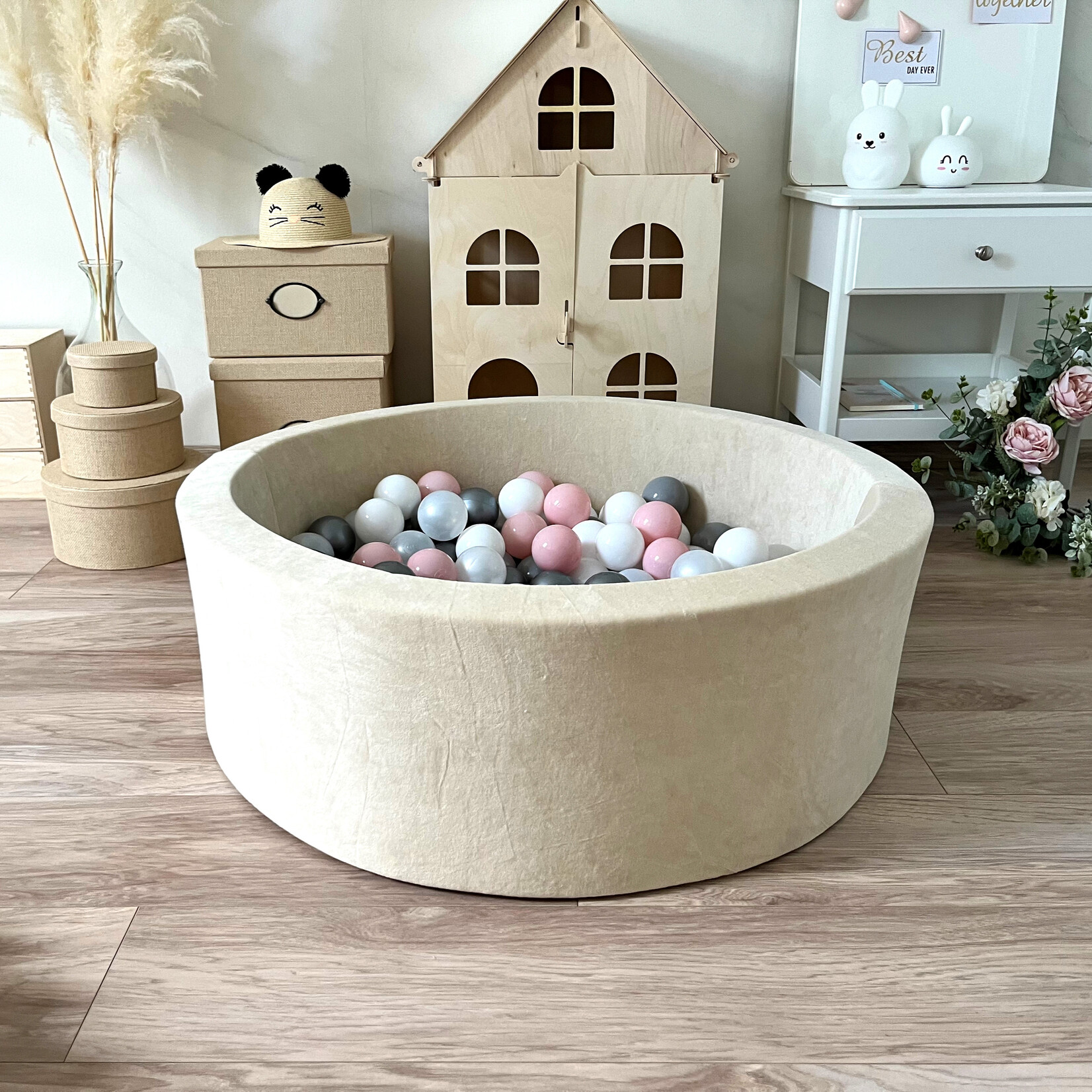 moje. Ballenbad - Soft Velvet - 90x30cm - Ecru