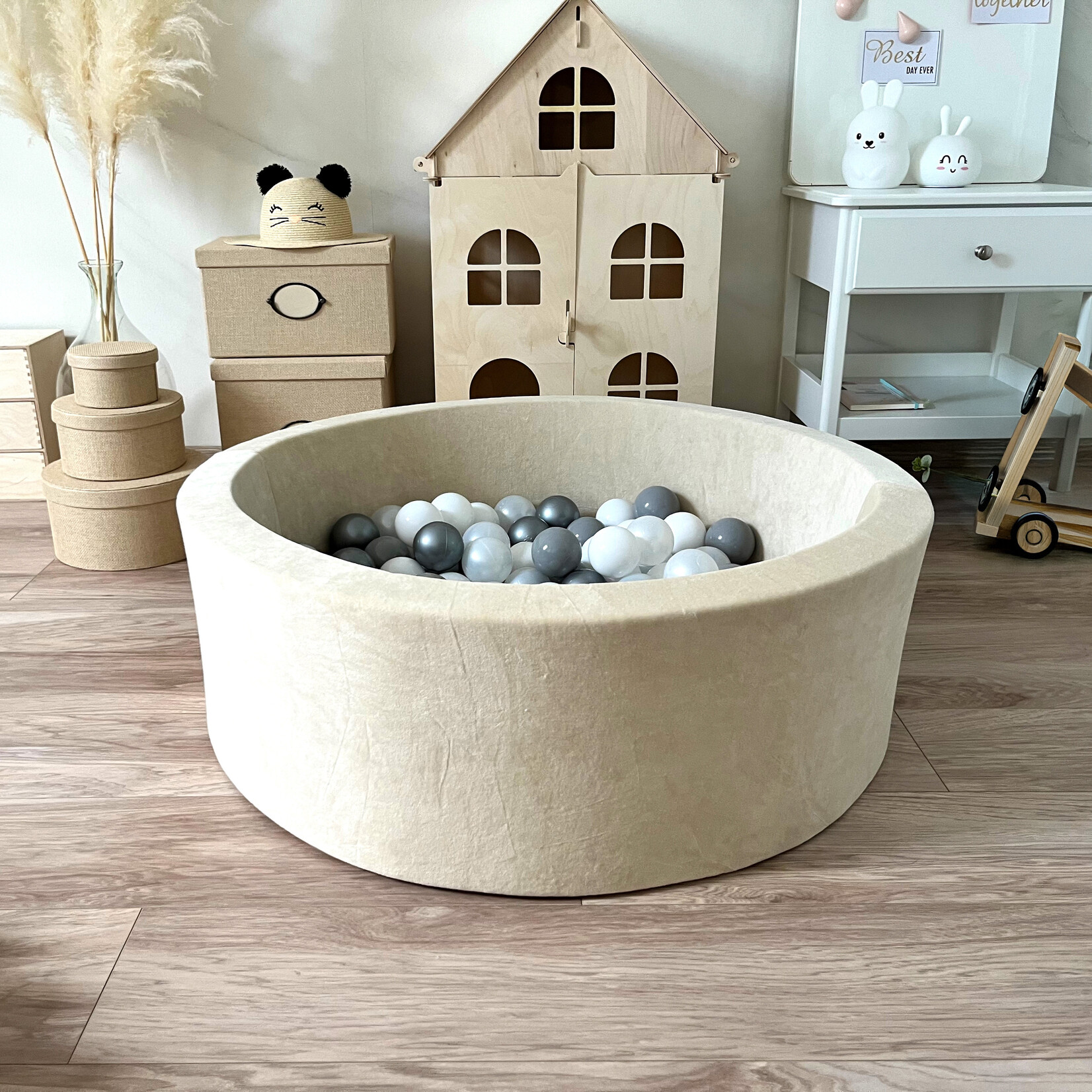 moje. Ballenbad - Soft Velvet - 90x30cm - Ecru