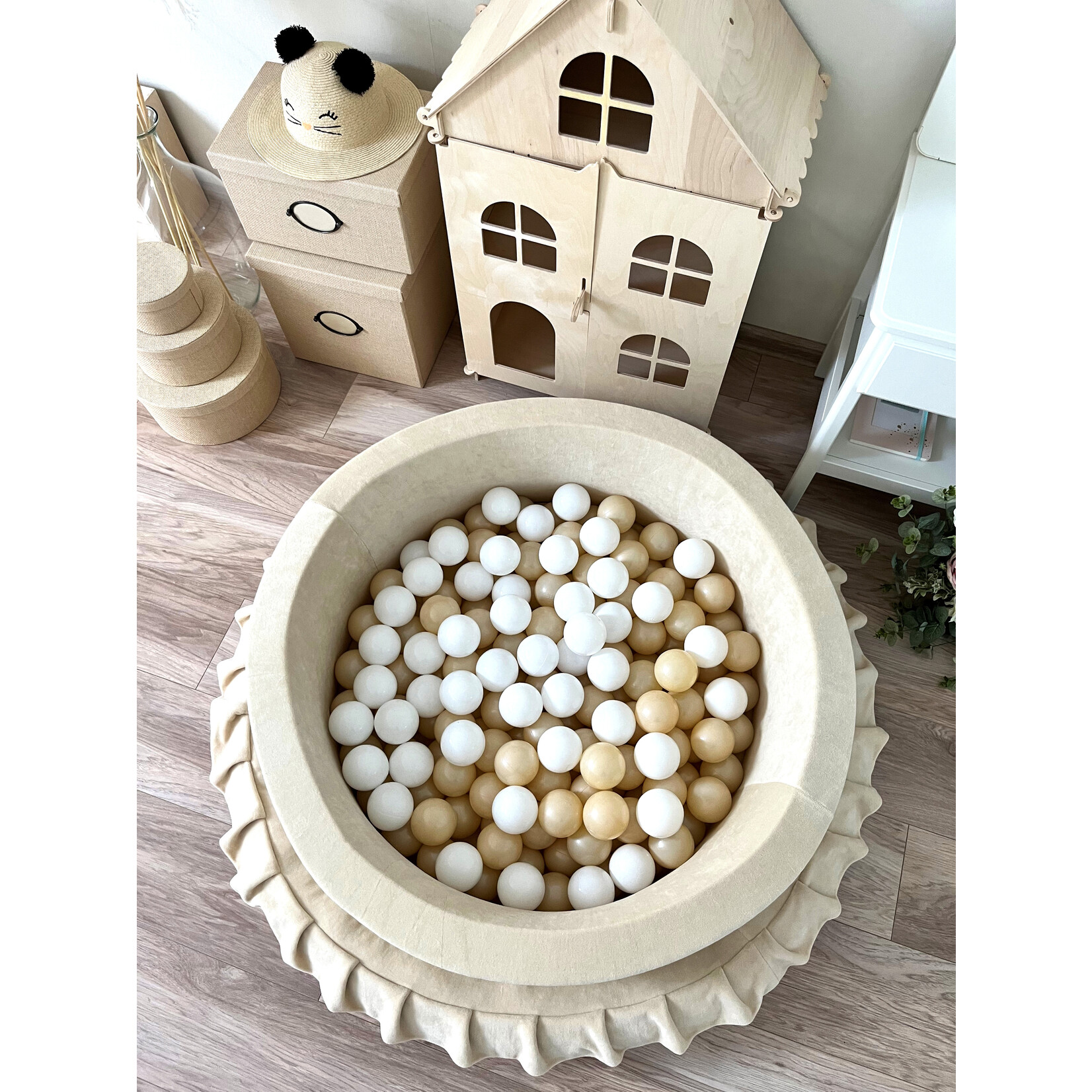 moje. Ballenbad - Soft Velvet - 90x30cm - Ecru