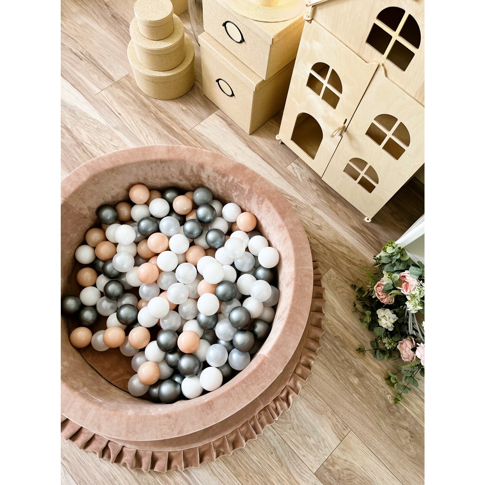 moje. Ballenbad - Soft Velvet - 90x30cm - Dark Beige