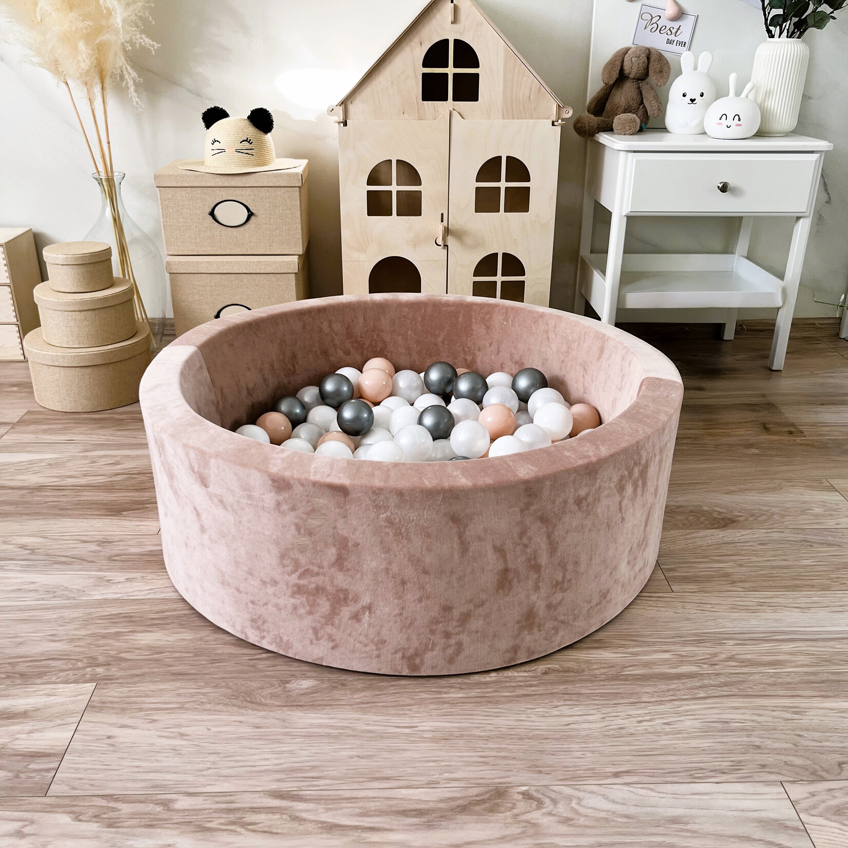 moje. Ballenbad - Soft Velvet - 90x30cm - Dark Beige