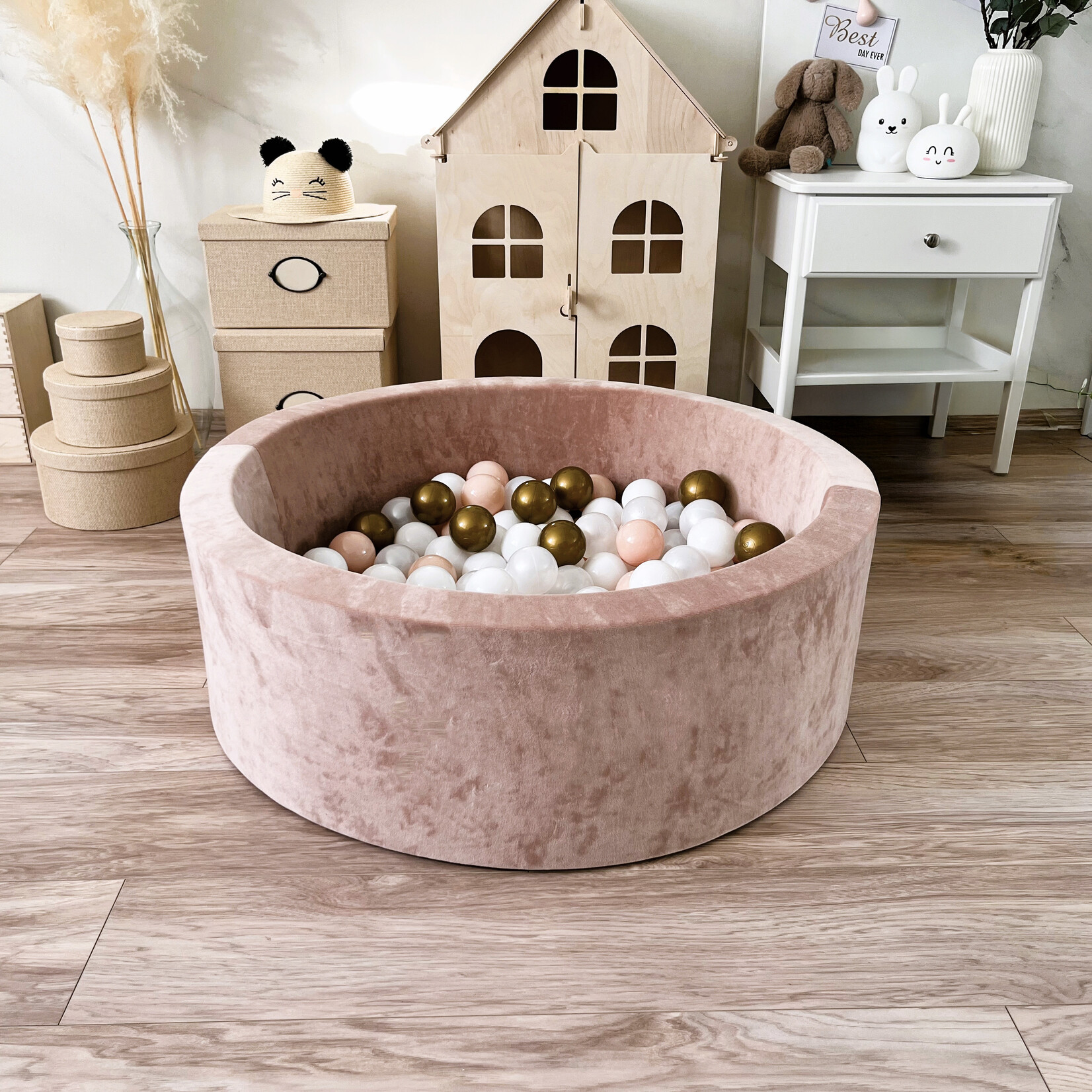 moje. Ballenbad - Soft Velvet - 90x30cm - Dark Beige