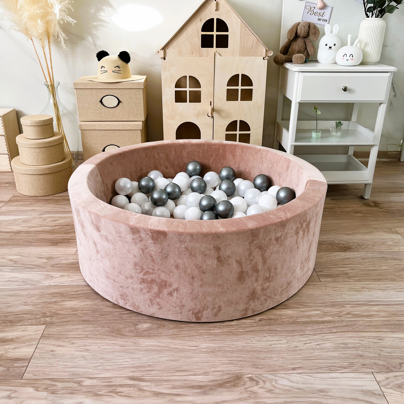 moje. Ballenbad - Soft Velvet - 90x30cm - Dark Beige