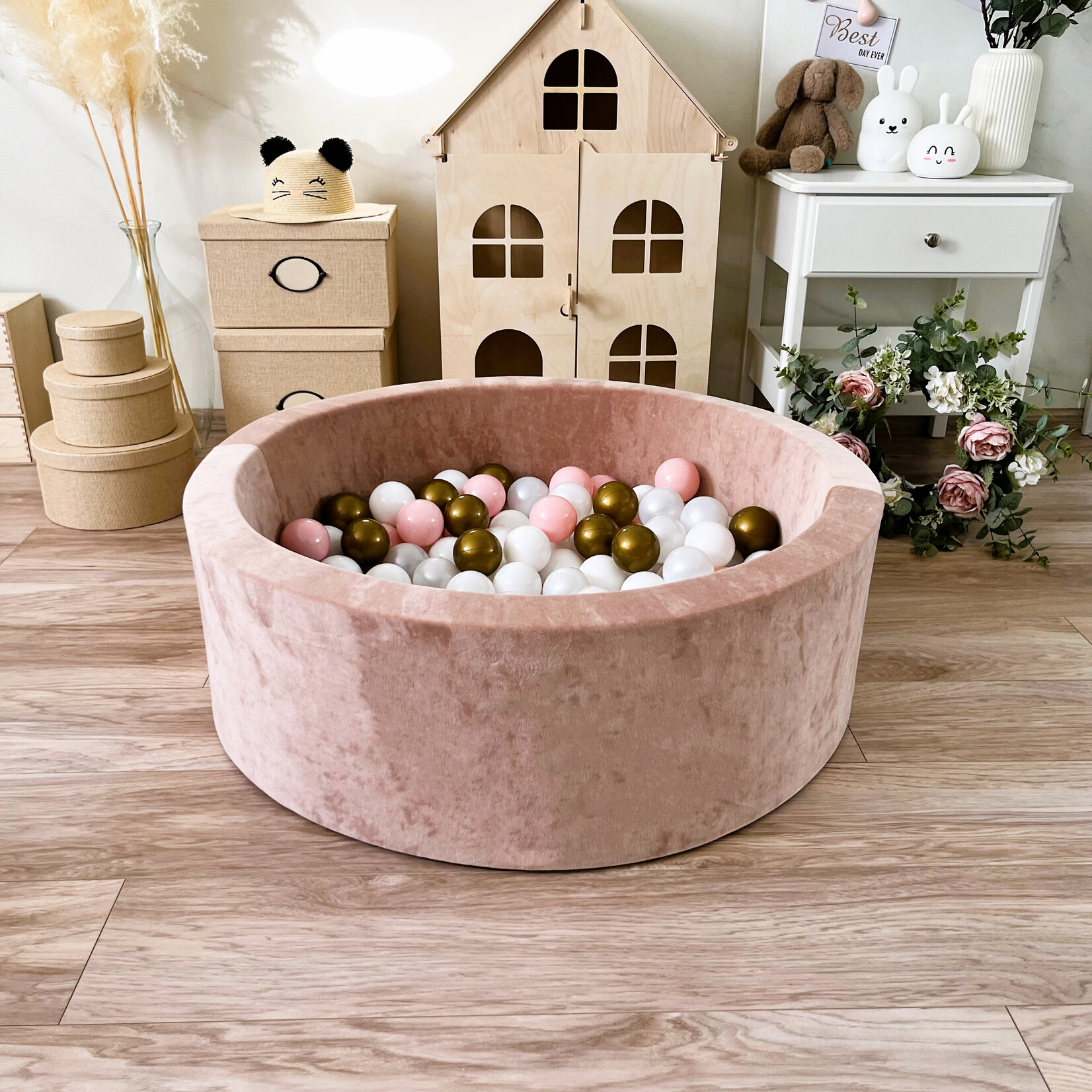 moje. Ballenbad - Soft Velvet - 90x30cm - Dark Beige