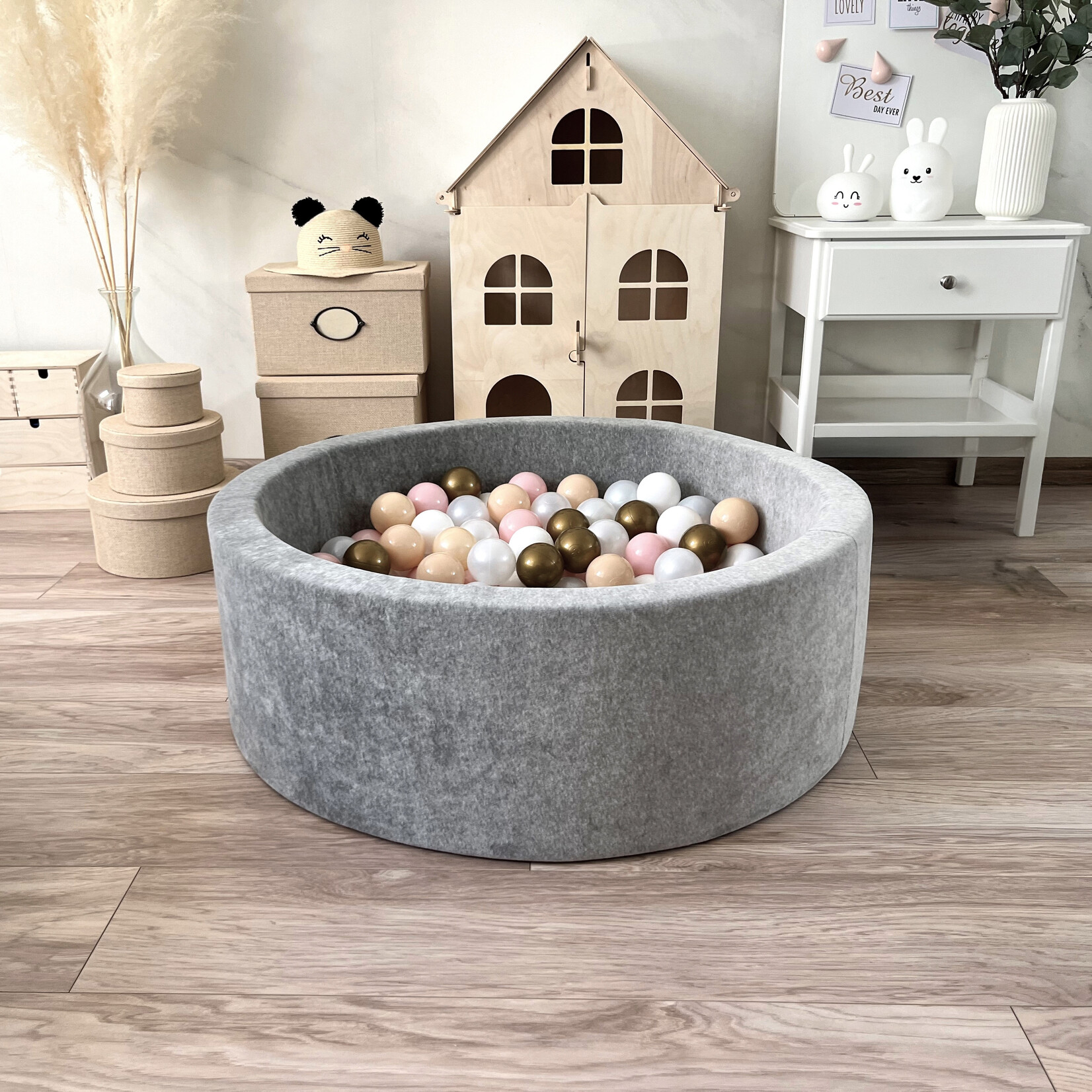 moje. Ballenbad - Soft Velvet - 90x30cm - Grey (melange)
