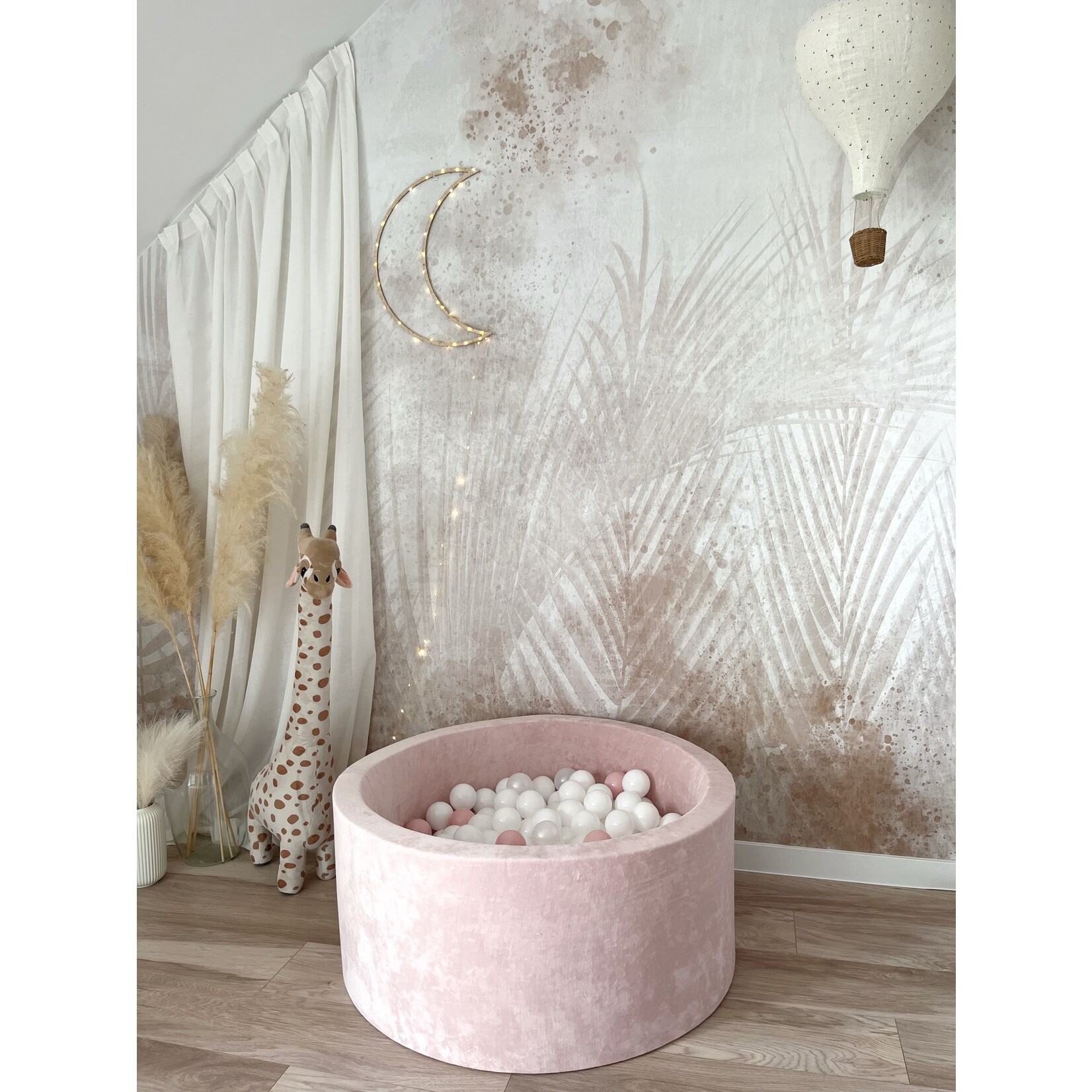 moje. Ballenbad - Soft Velvet - 90x40cm - Light Pink
