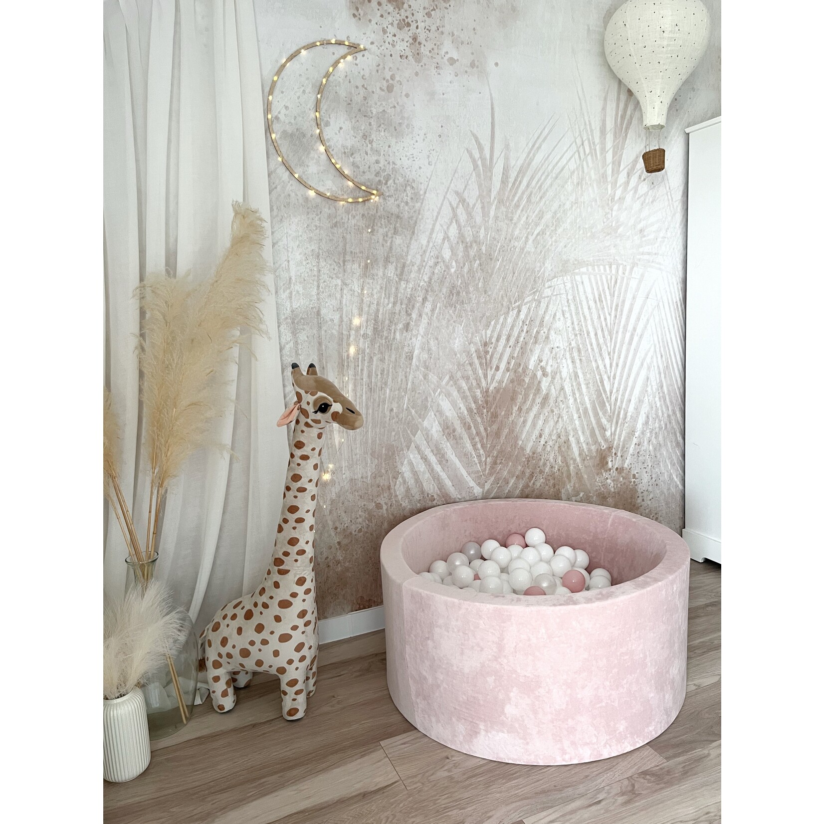 moje. Ballenbad - Soft Velvet - 90x40cm - Light Pink