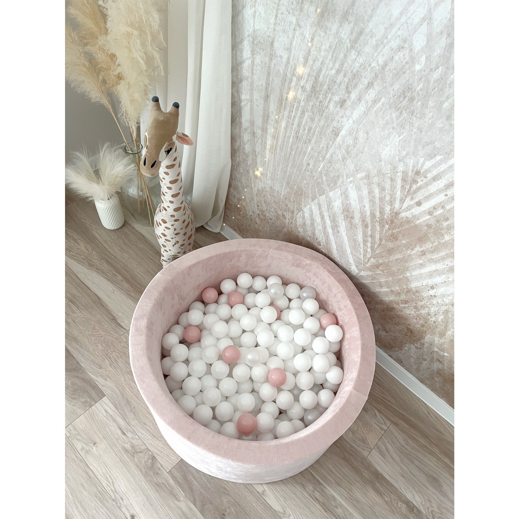 moje. Ballenbad - Soft Velvet - 90x40cm - Light Pink