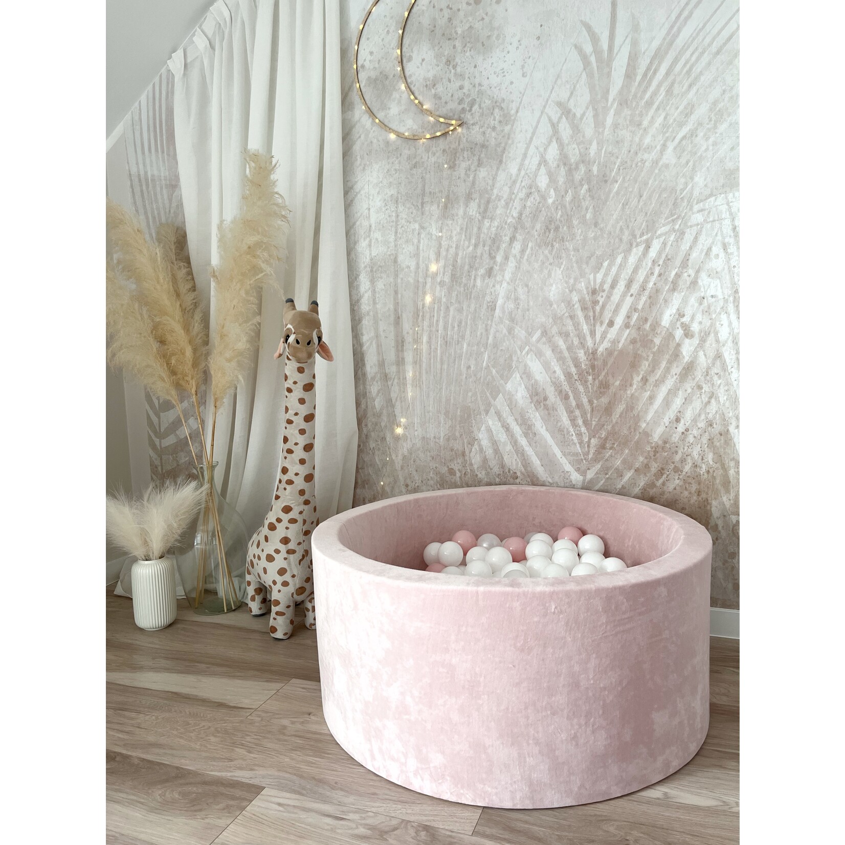 moje. Ballenbad - Soft Velvet - 90x40cm - Light Pink