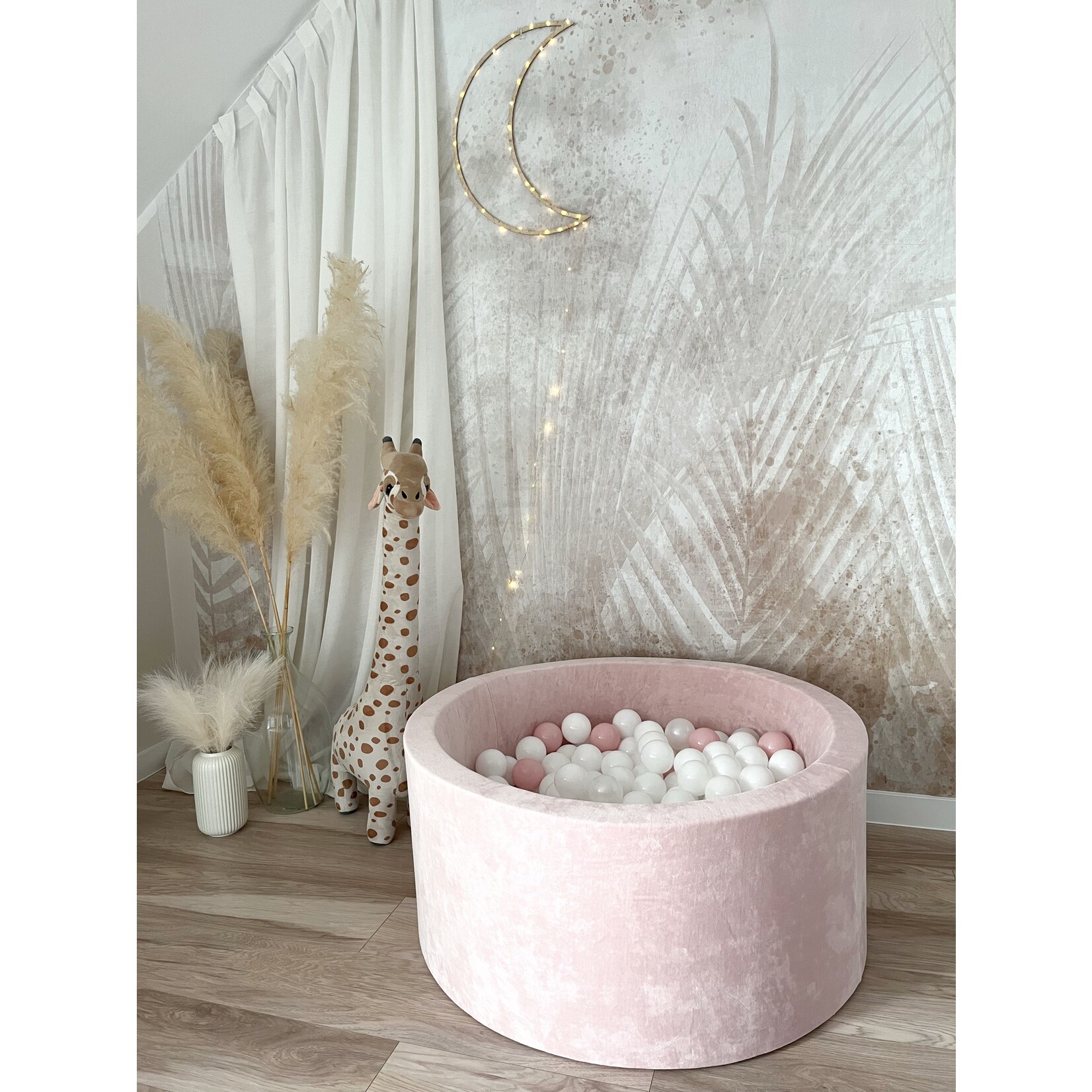 moje. Ballenbad - Soft Velvet - 90x40cm - Light Pink
