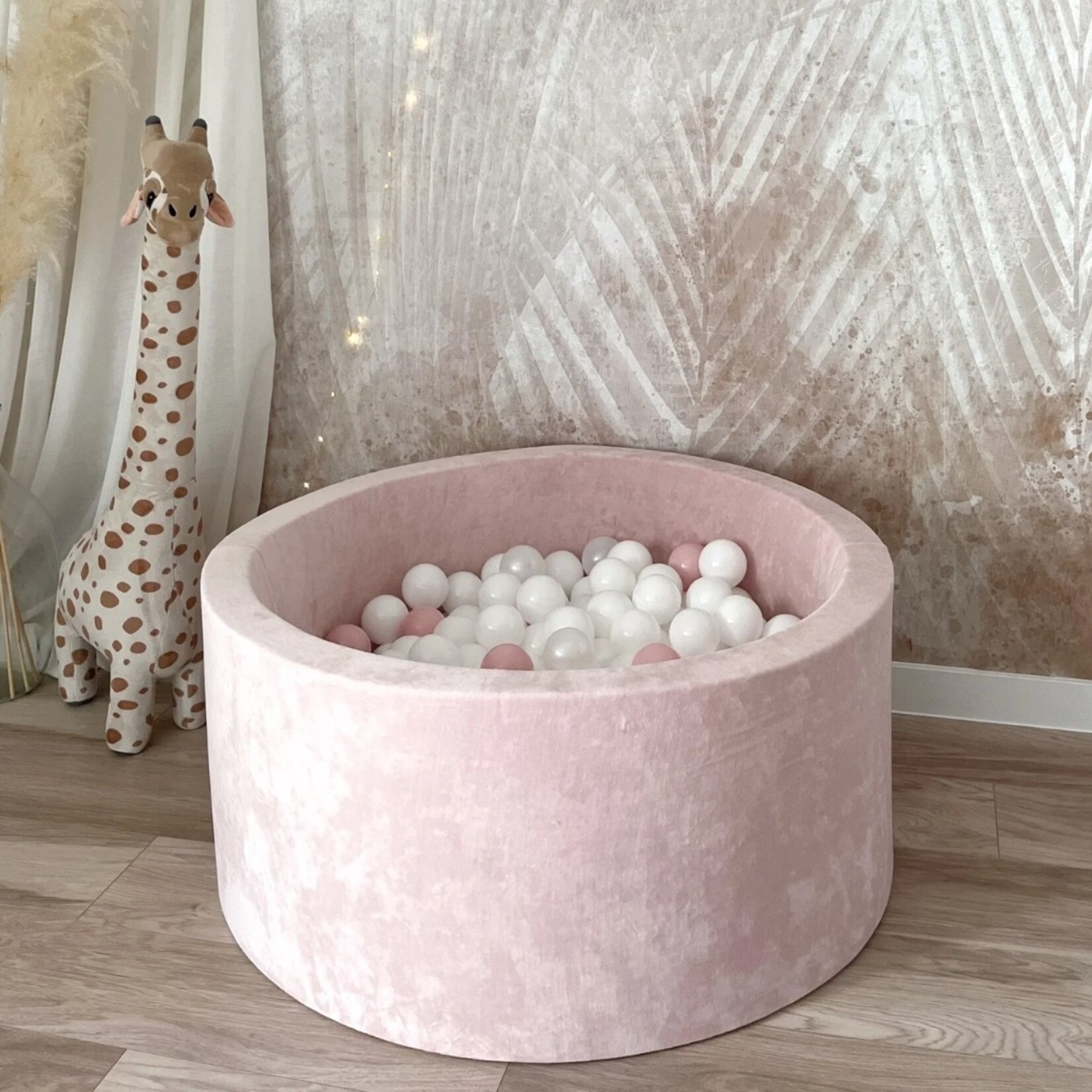 moje. Ballenbad - Soft Velvet - 90x40cm - Light Pink
