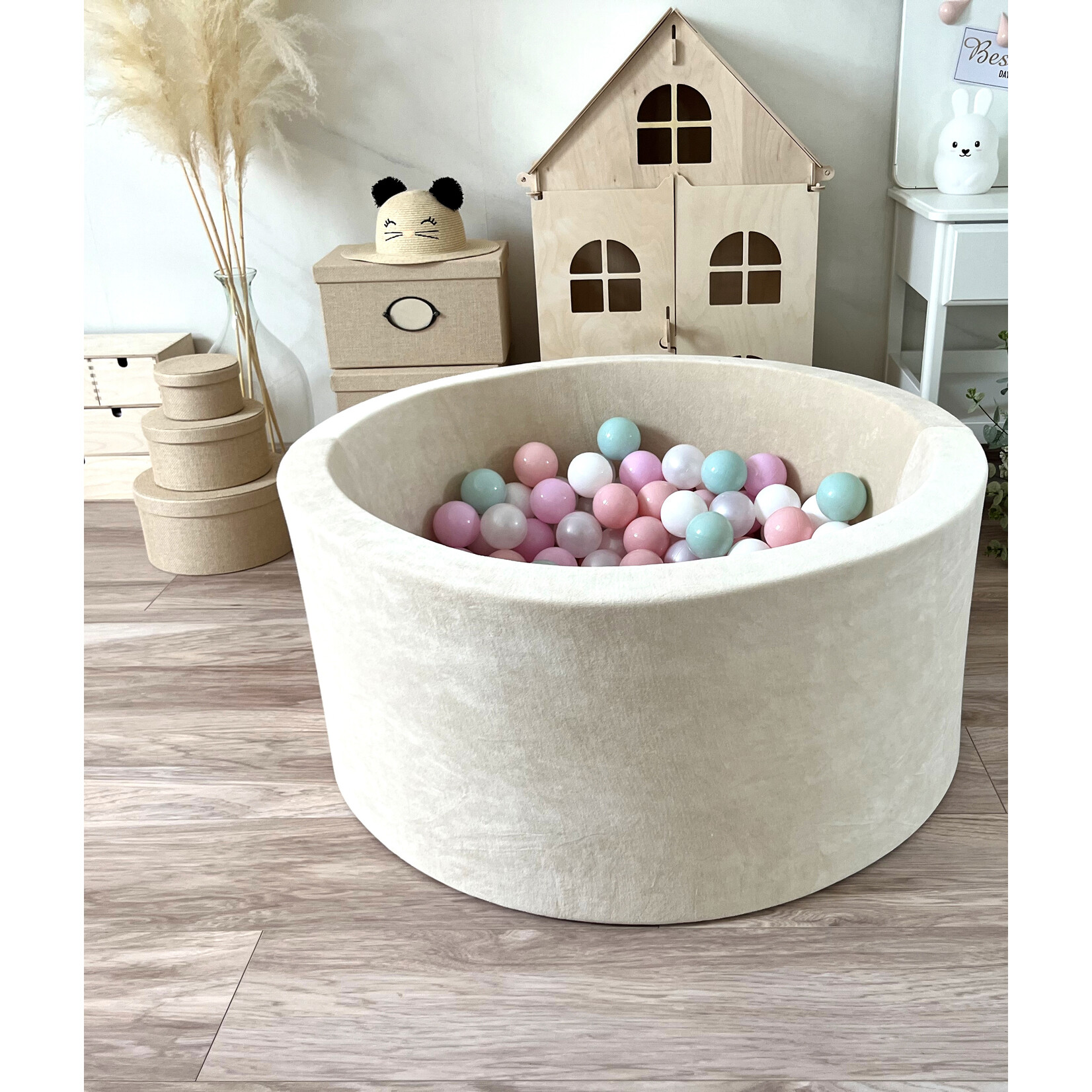 moje. Ballenbad - Soft Velvet - 90x40cm - Ecru