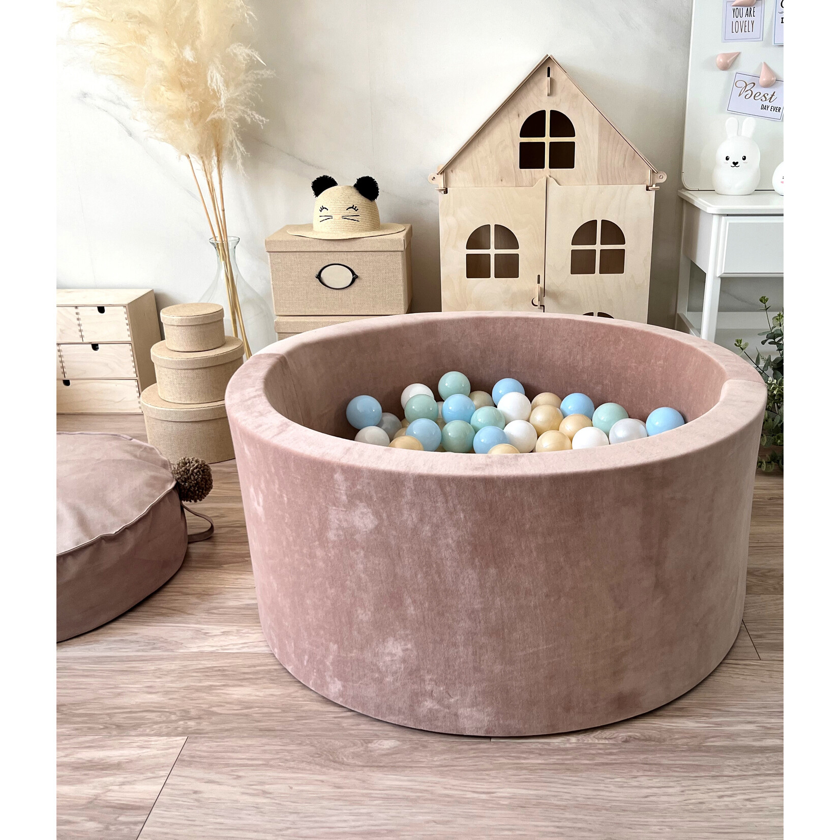 moje. Ballenbad - Soft Velvet - 90x40cm - Dark Beige