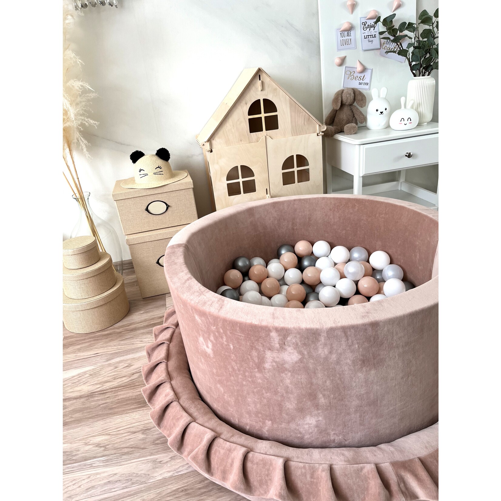 moje. Ballenbad - Soft Velvet - 90x40cm - Dark Beige