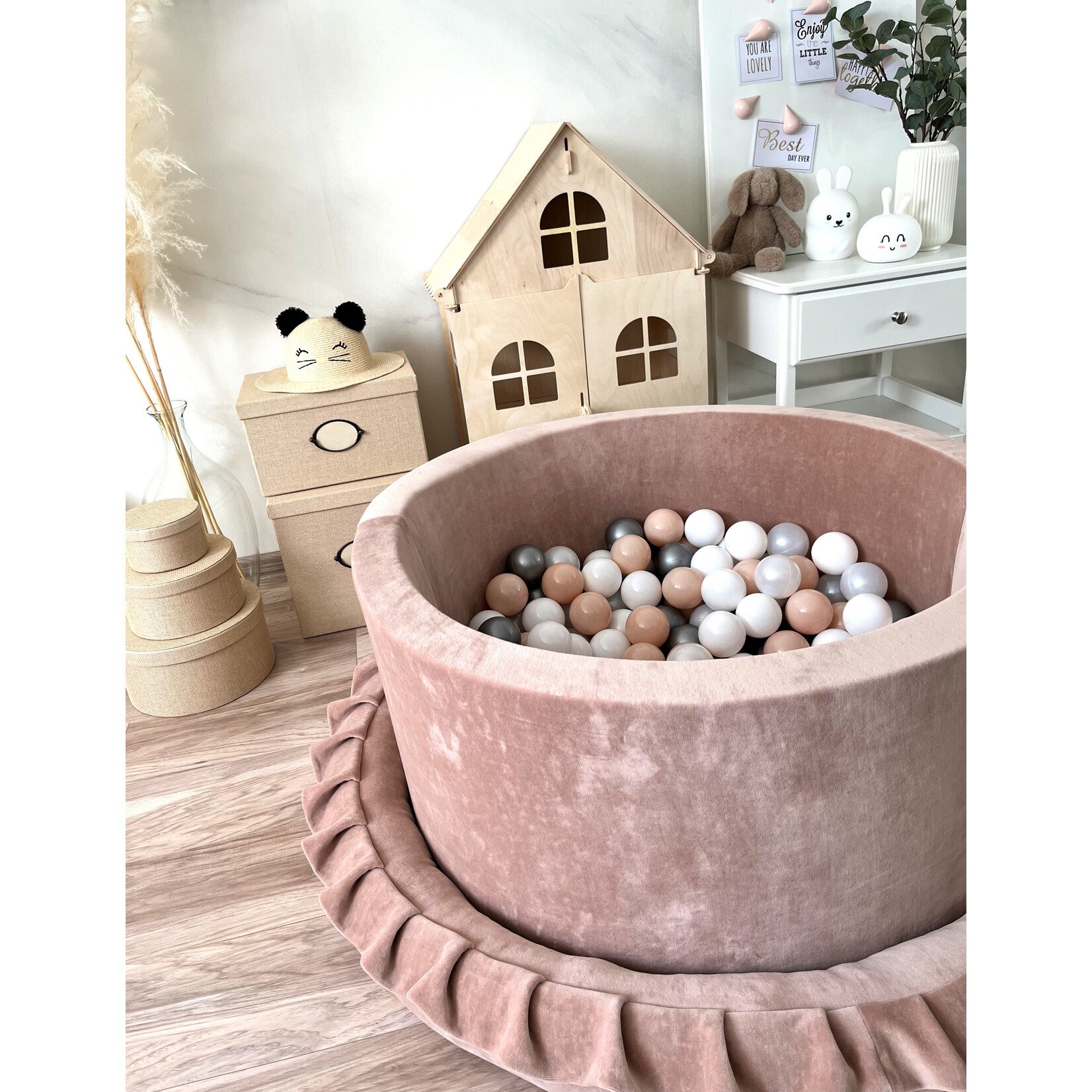 moje. Ballenbad - Soft Velvet - 90x40cm - Dark Beige