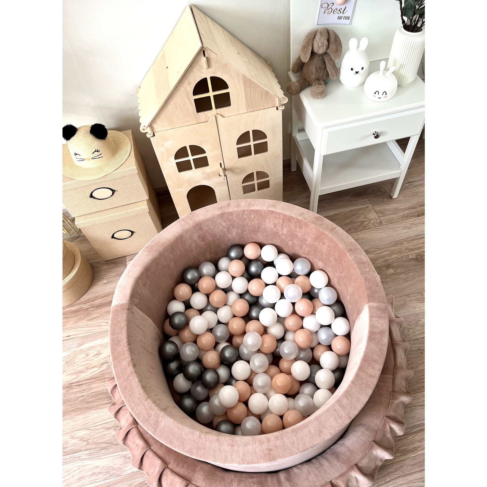 moje. Ballenbad - Soft Velvet - 90x40cm - Dark Beige
