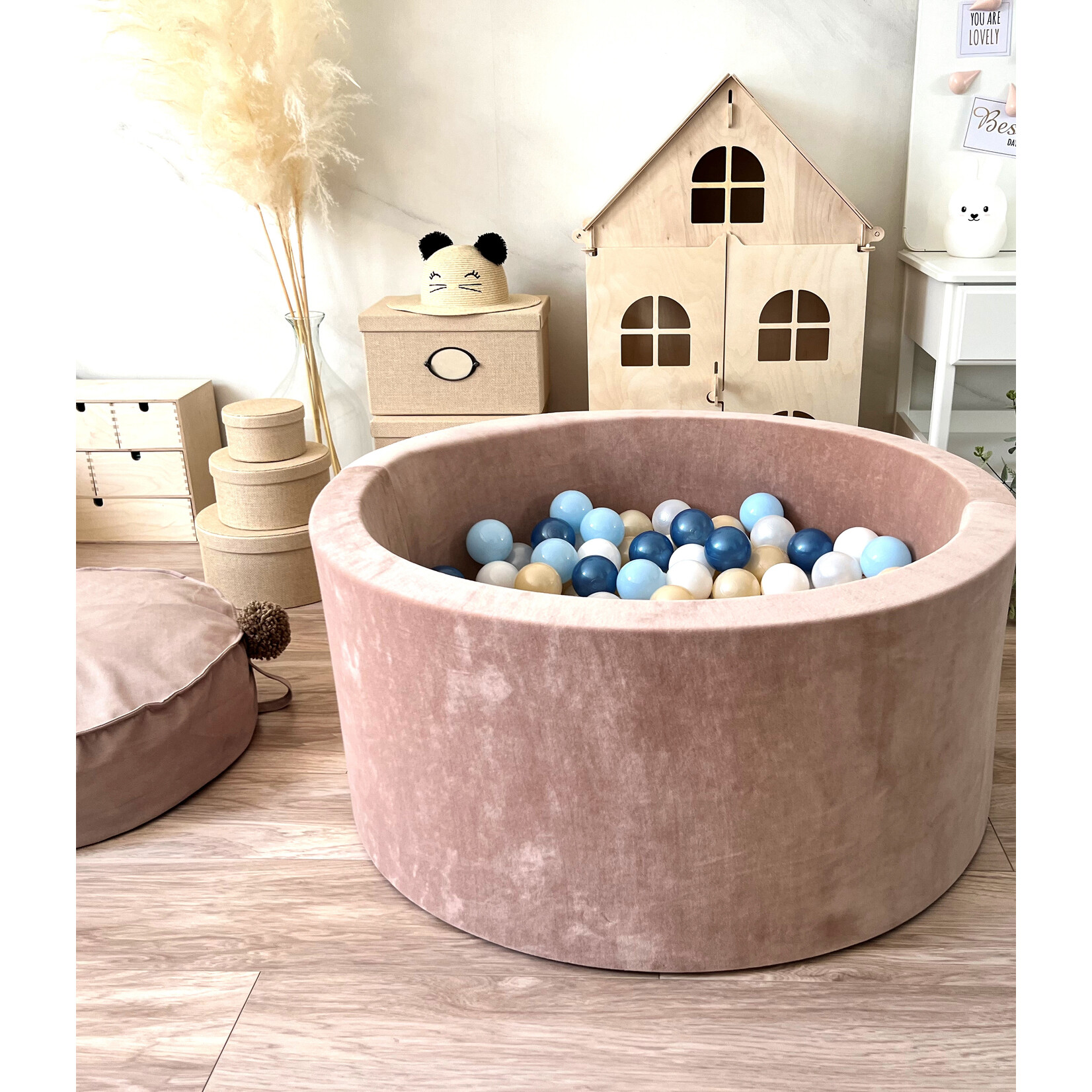 moje. Ballenbad - Soft Velvet - 90x40cm - Dark Beige