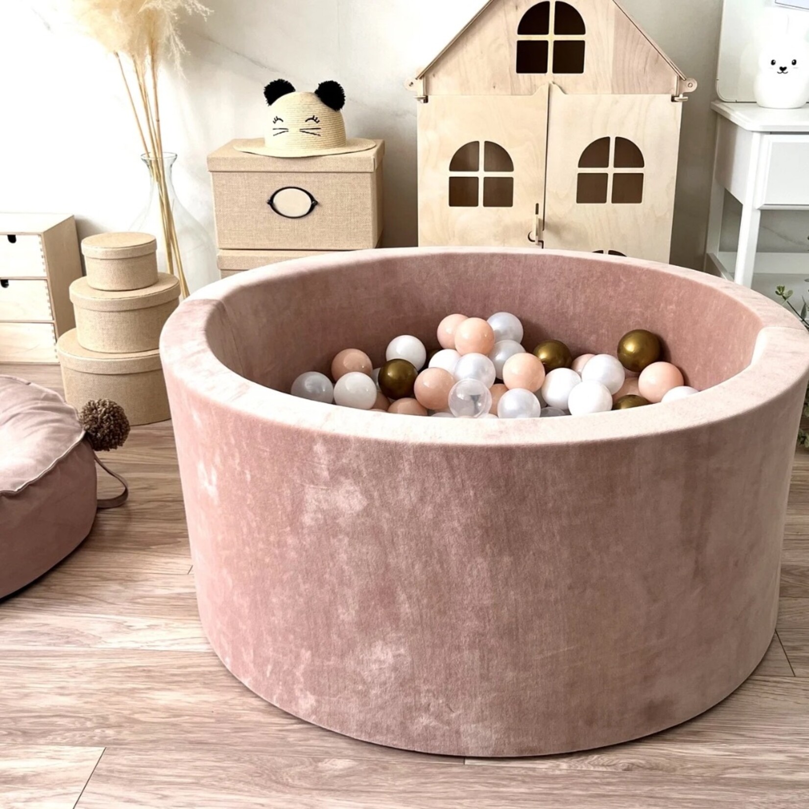 moje. Ballenbad - Soft Velvet - 90x40cm - Dark Beige