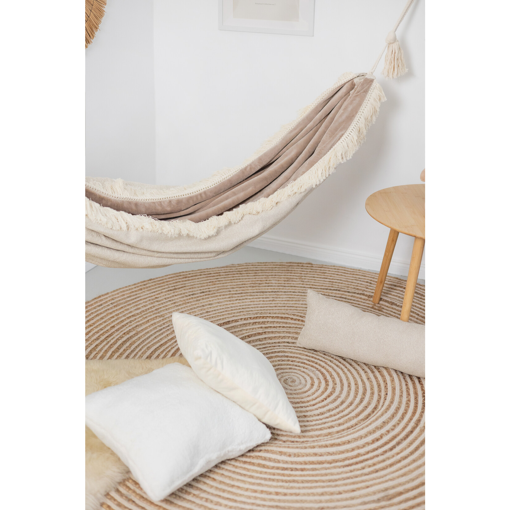 moje. Luxe Hangmat - Velvet - Beige Dream