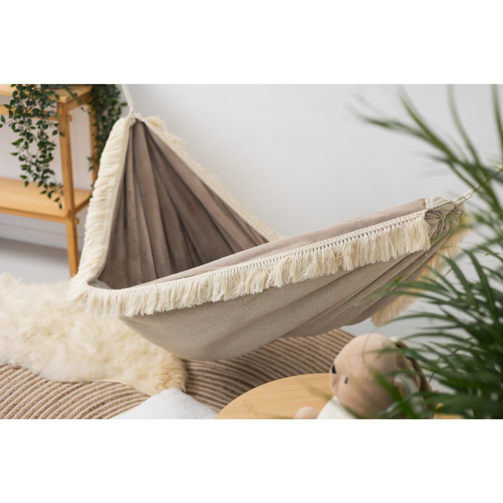 moje. Luxe Hangmat - Velvet - Beige Dream