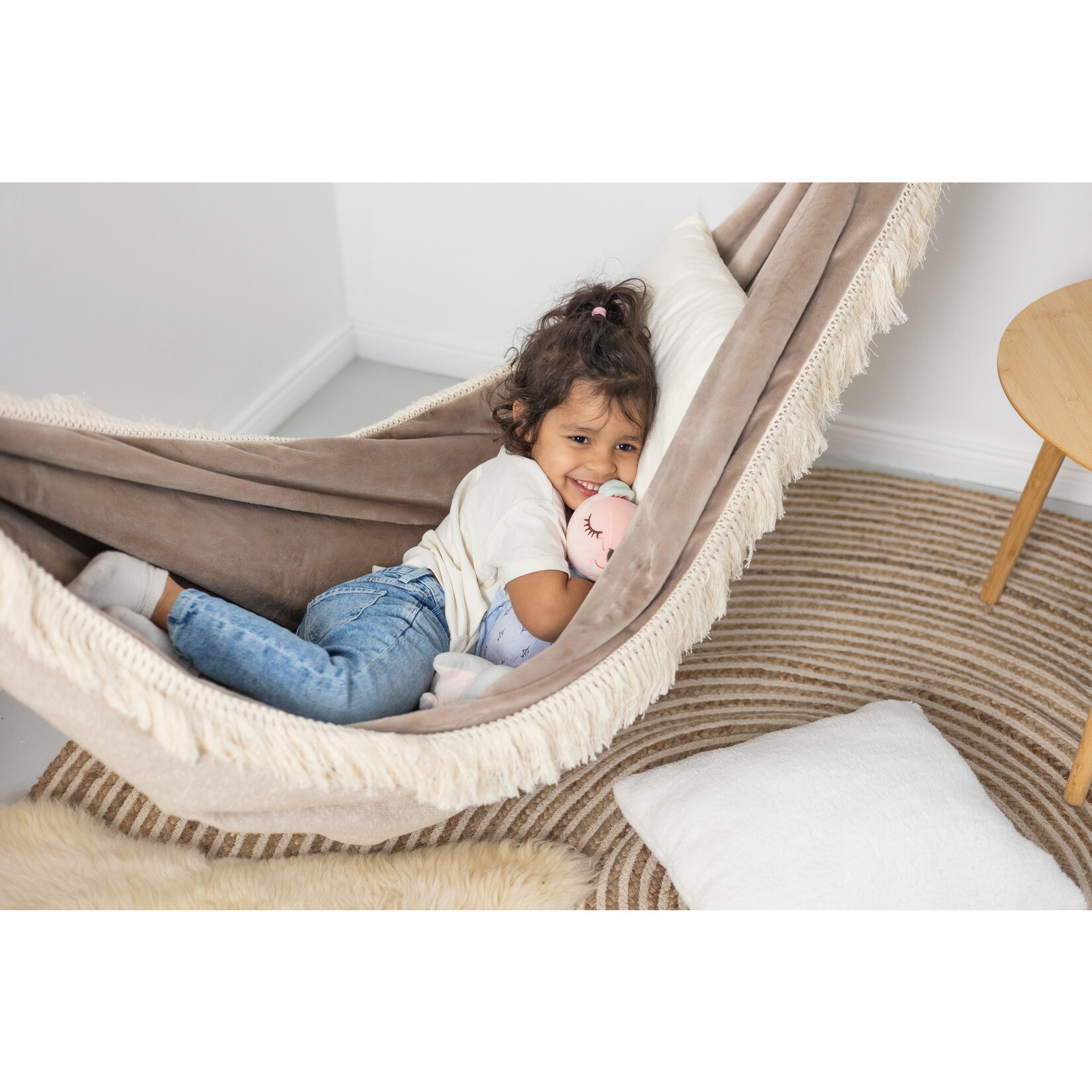 moje. Luxe Hangmat - Velvet - Beige Dream