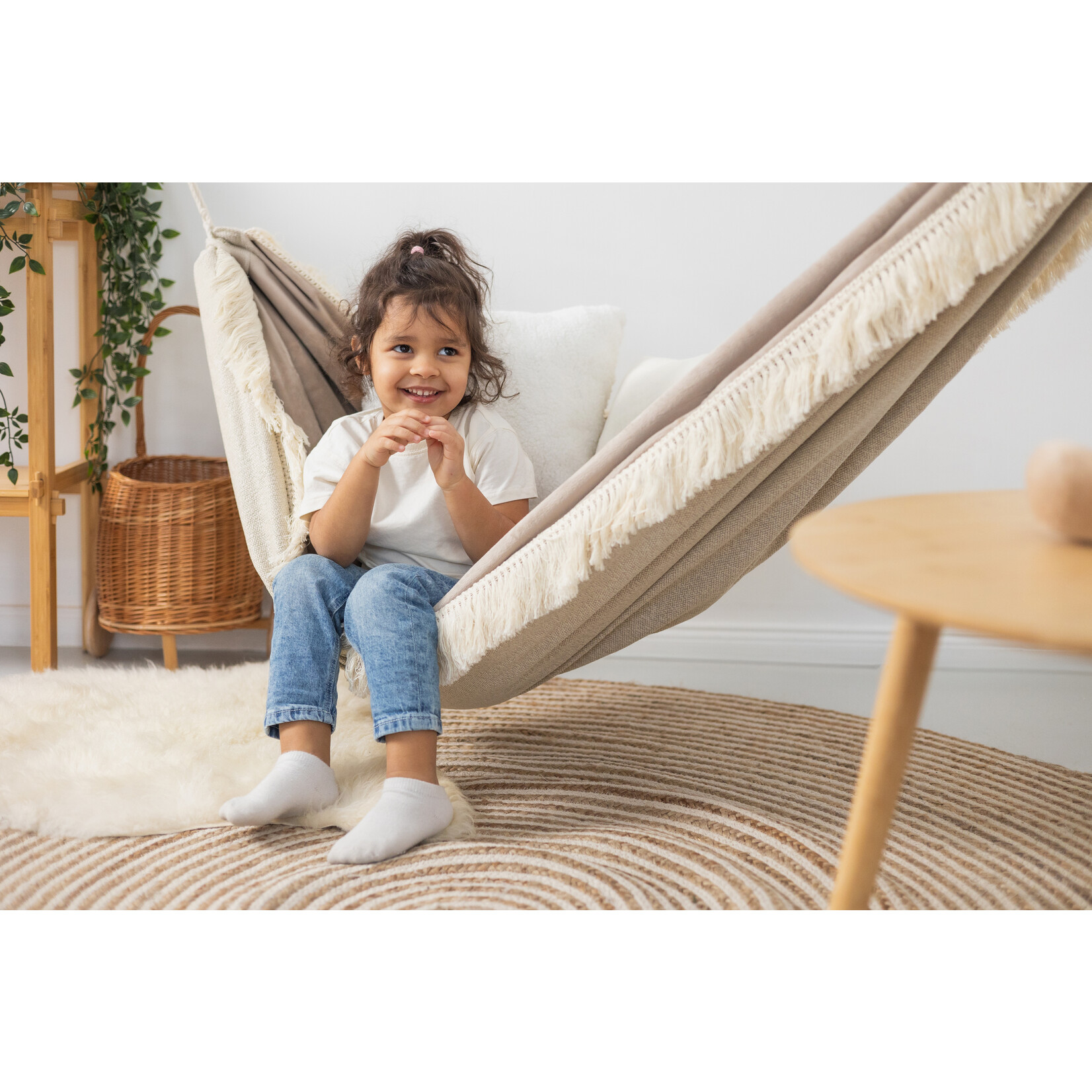moje. Luxe Hangmat - Velvet - Beige Dream