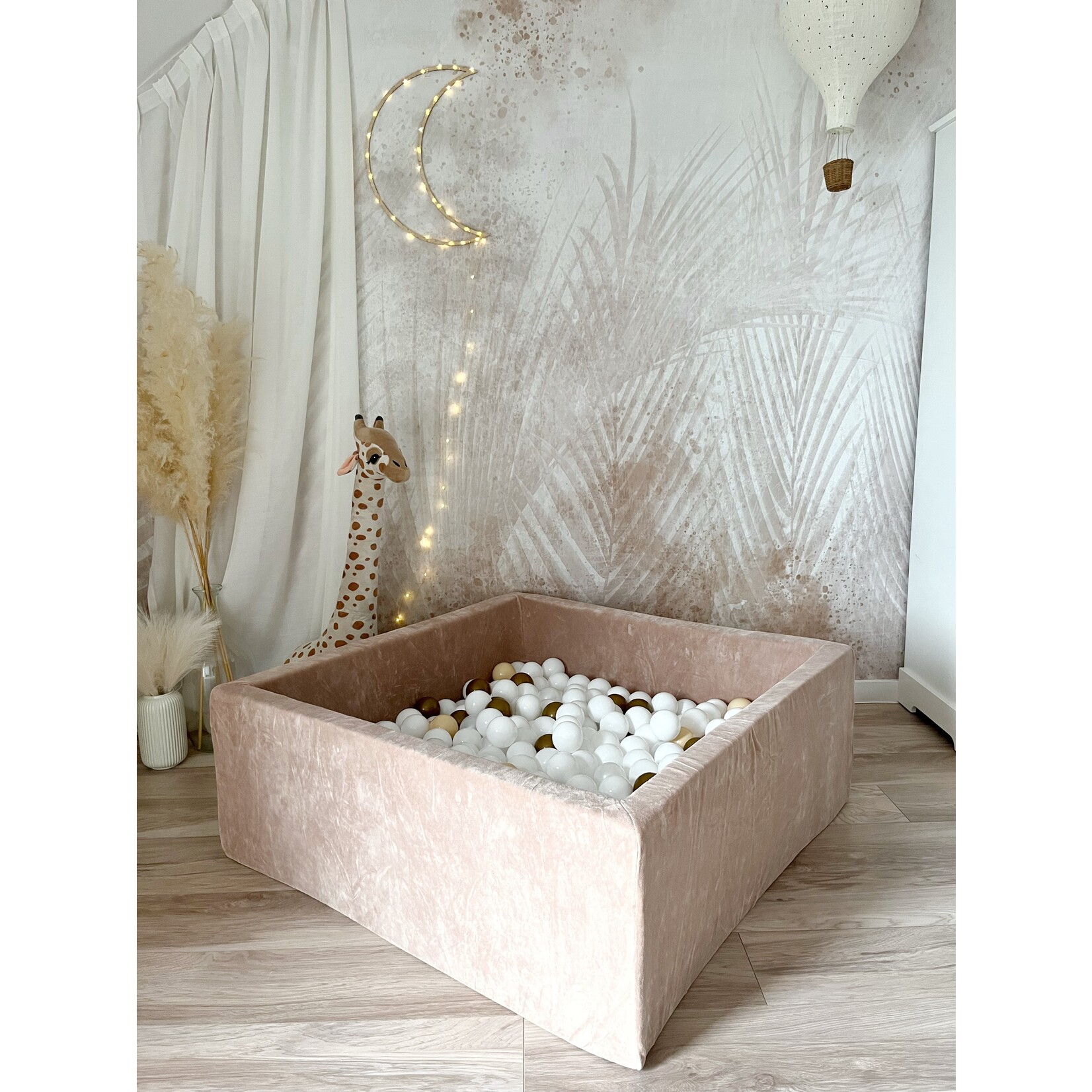 moje. Ballenbad - Soft Velvet- 106x106x40 cm - Dark Beige
