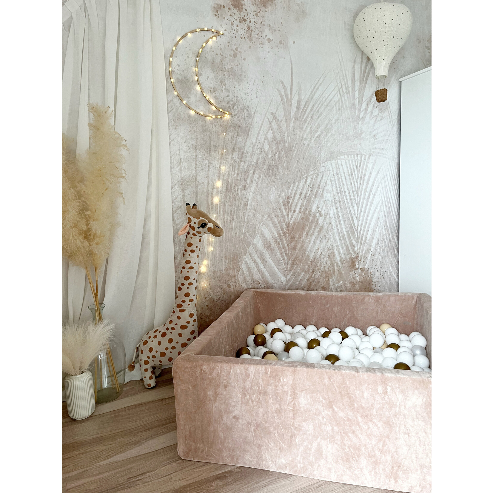 moje. Ballenbad - Soft Velvet- 106x106x40 cm - Dark Beige