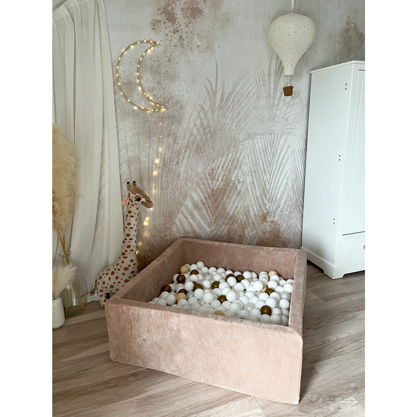 moje. Ballenbad - Soft Velvet- 106x106x40 cm - Dark Beige