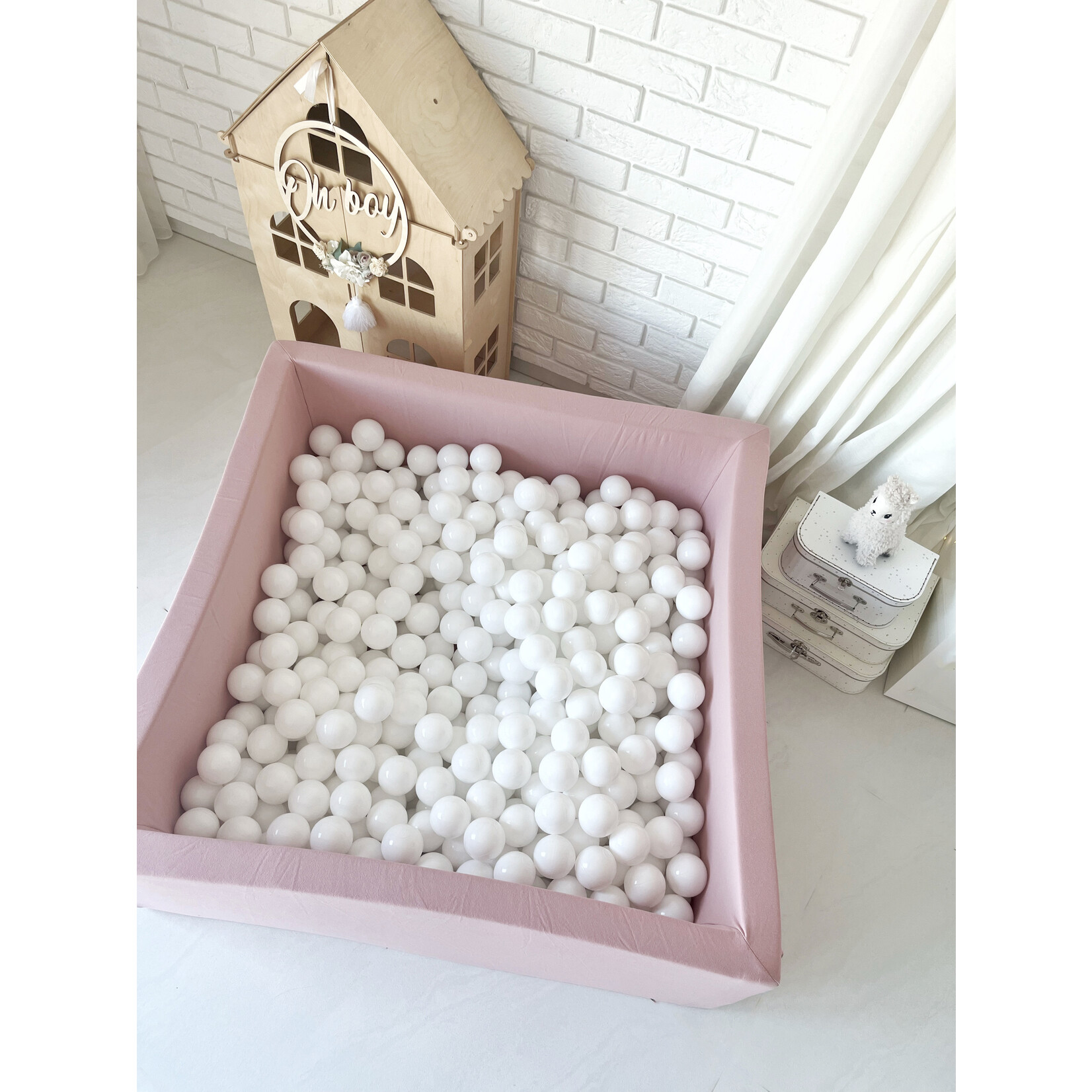 moje. Ballenbad - Cotton- 106x106x40 cm - Pink