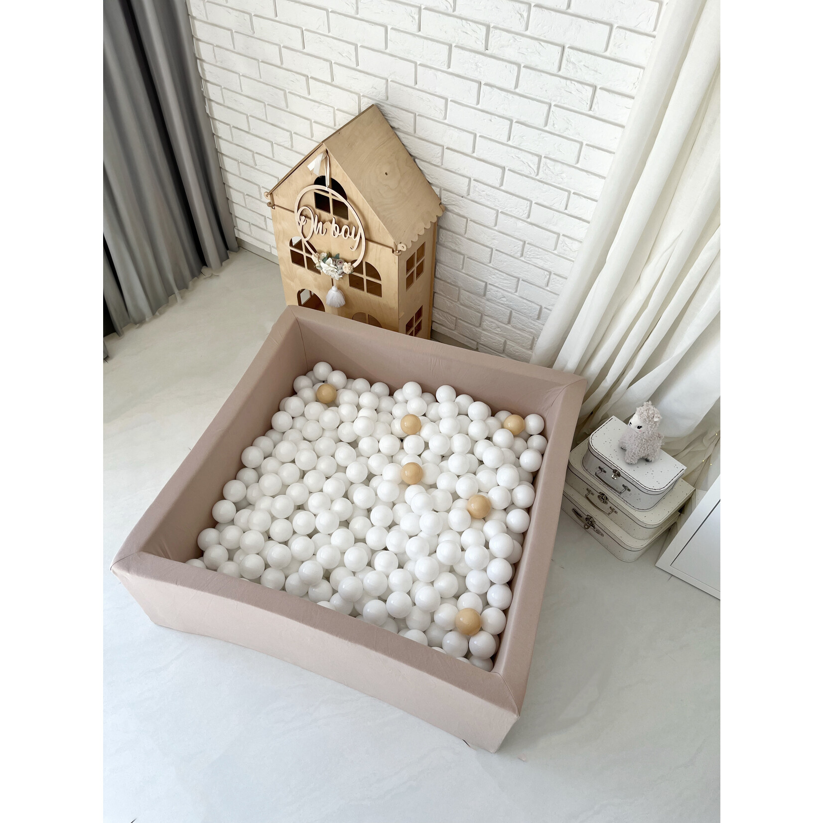 moje. Ballenbad - Cotton- 106x106x40 cm - Beige
