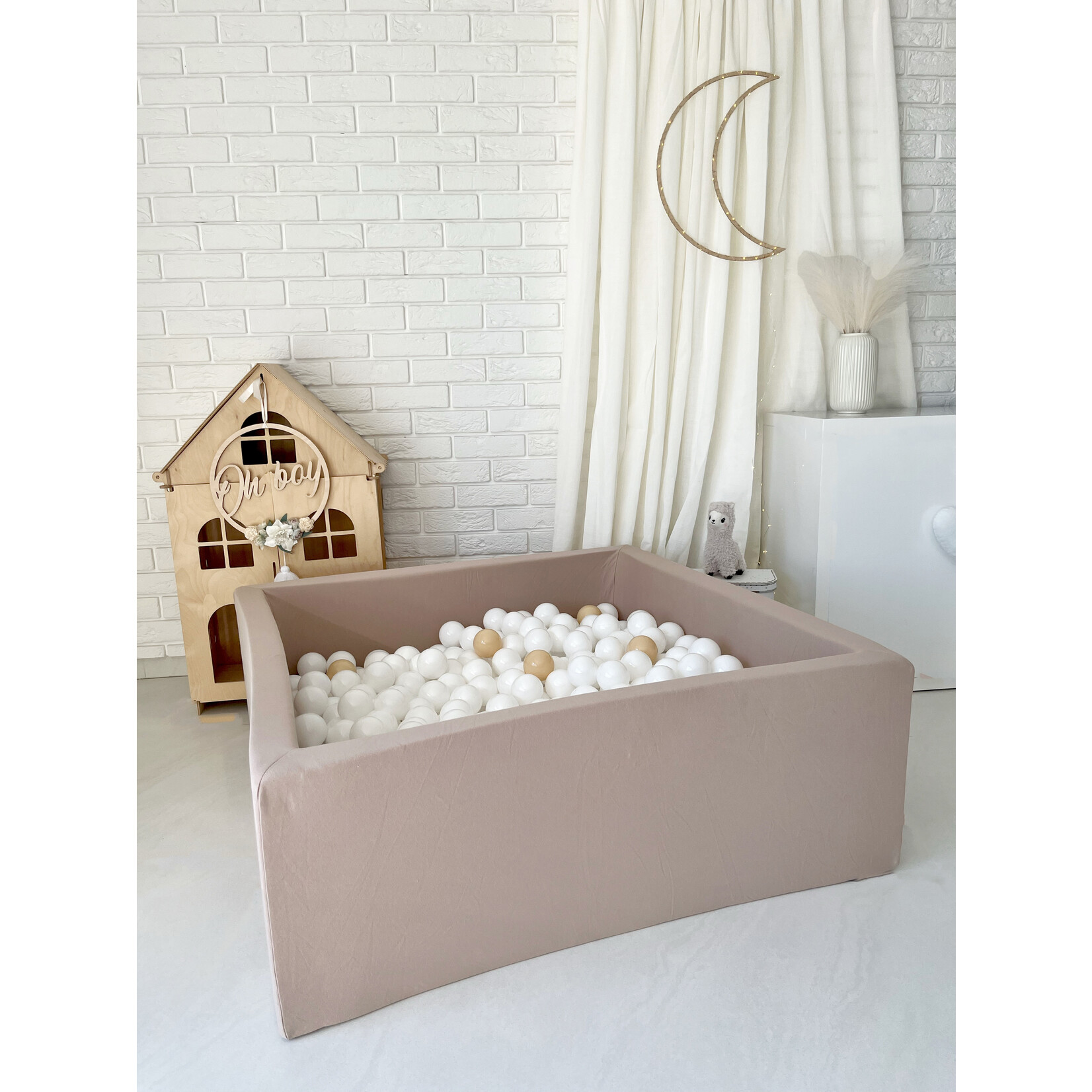 moje. Ballenbad - Cotton- 106x106x40 cm - Beige