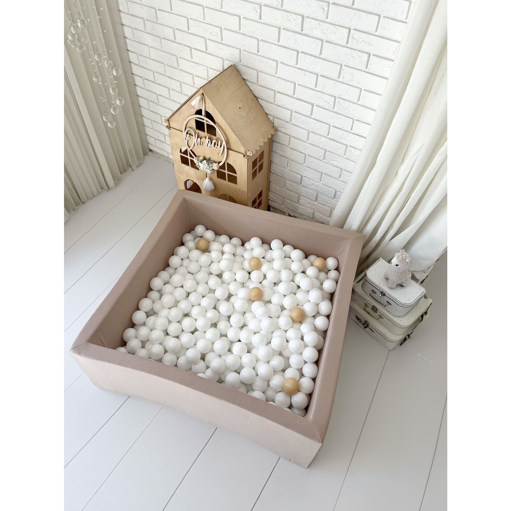 moje. Ballenbad - Cotton- 106x106x40 cm - Beige