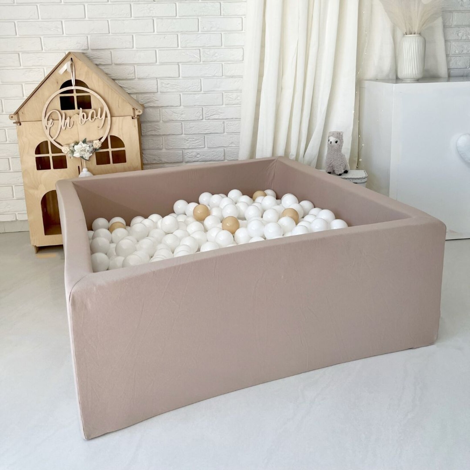moje. Ballenbad - Cotton- 106x106x40 cm - Beige