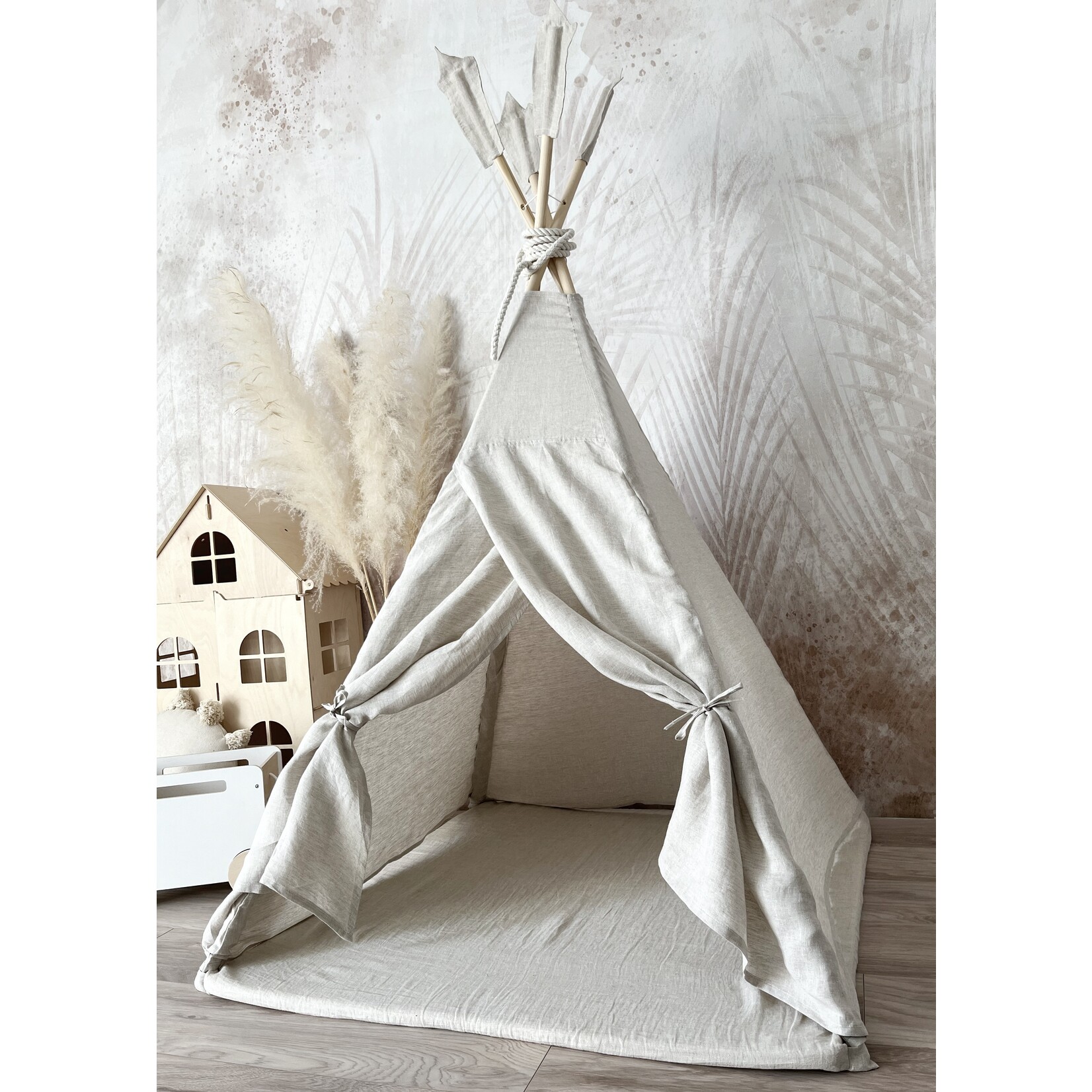 moje. Tipi Tent - Linnen - Naturel