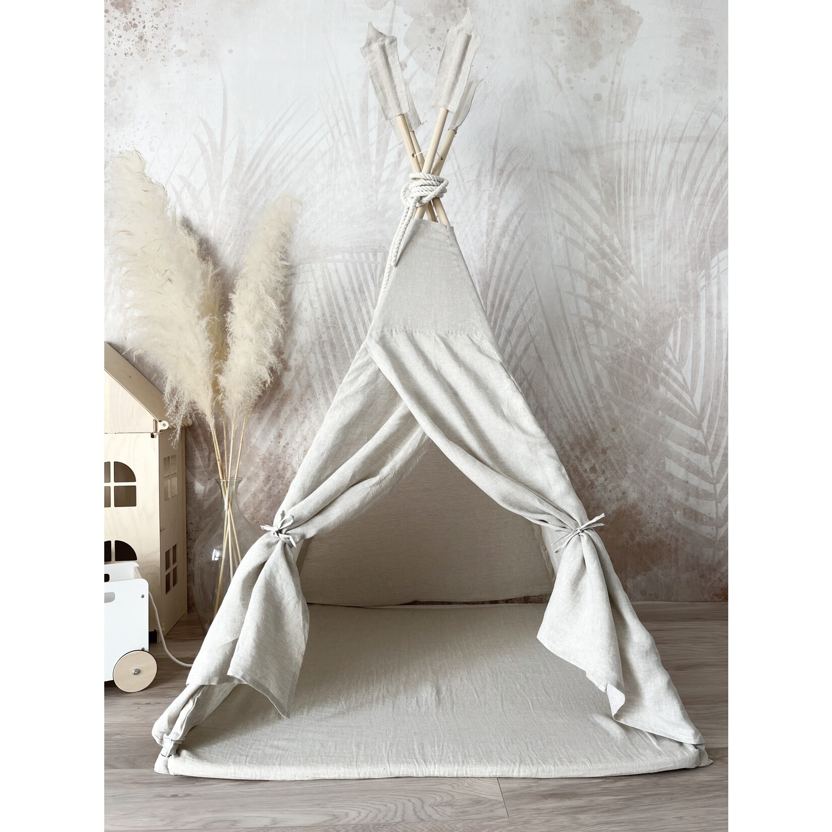moje. Tipi Tent - Linnen - Naturel
