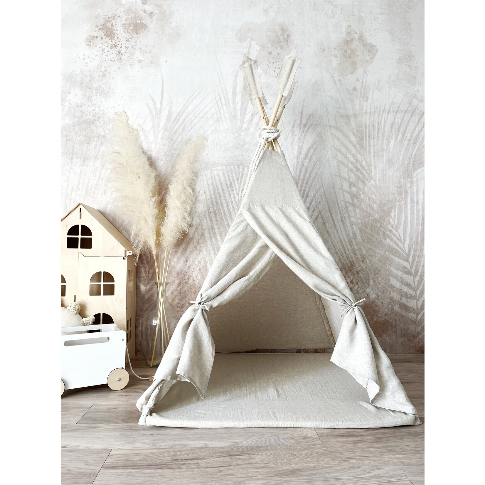 moje. Tipi Tent - Linnen - Naturel