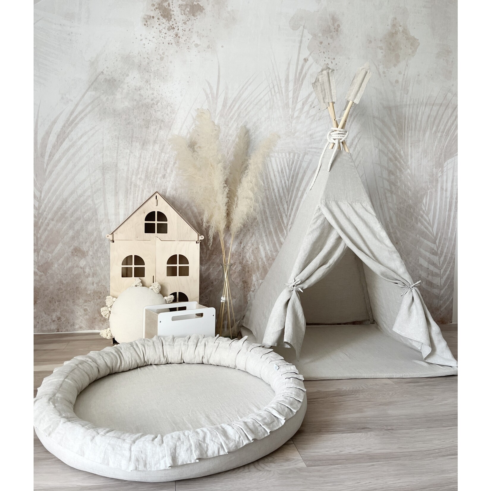 moje. Tipi Tent - Linnen - Naturel