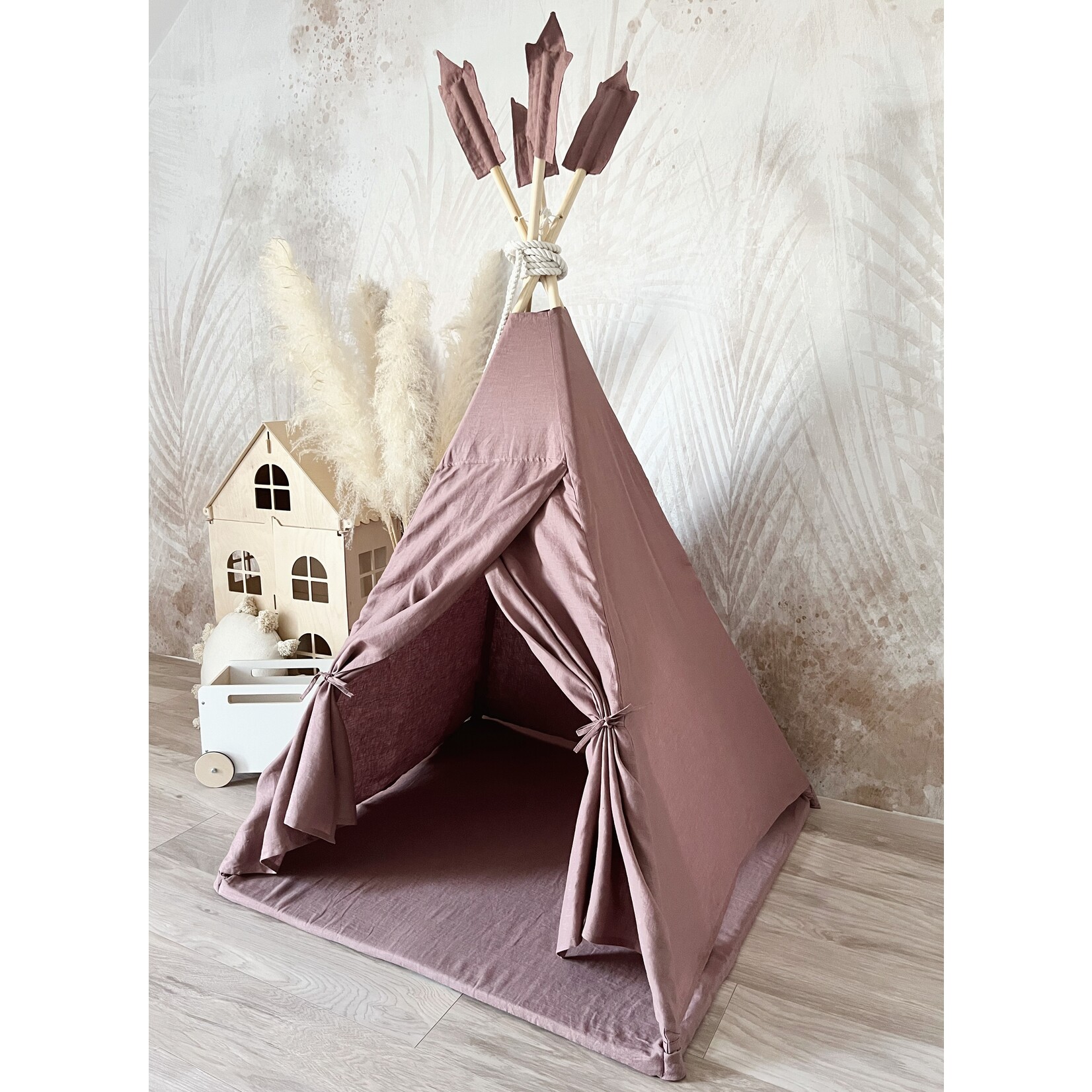 moje. Tipi Tent - Linnen - Marsala