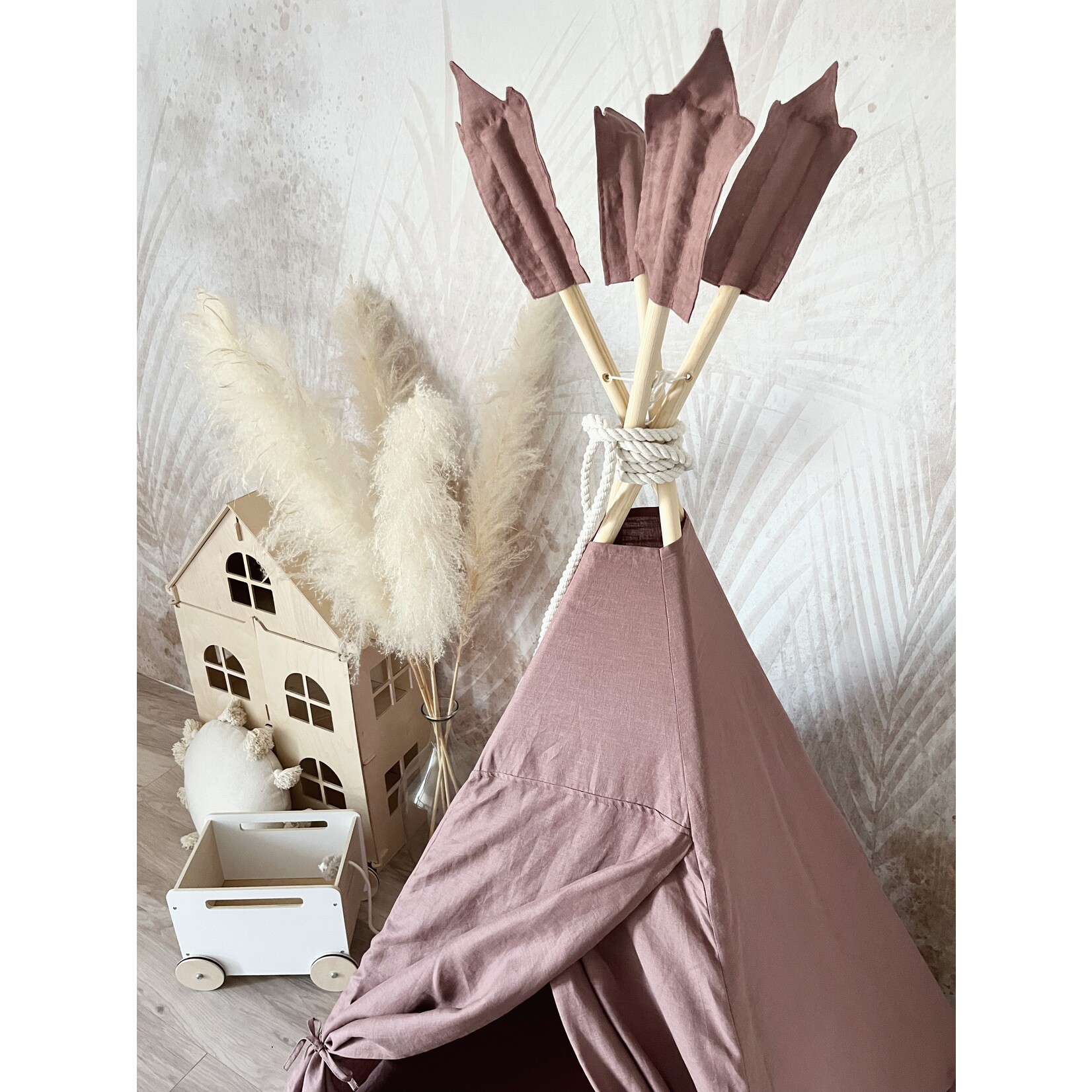 moje. Tipi Tent - Linnen - Marsala