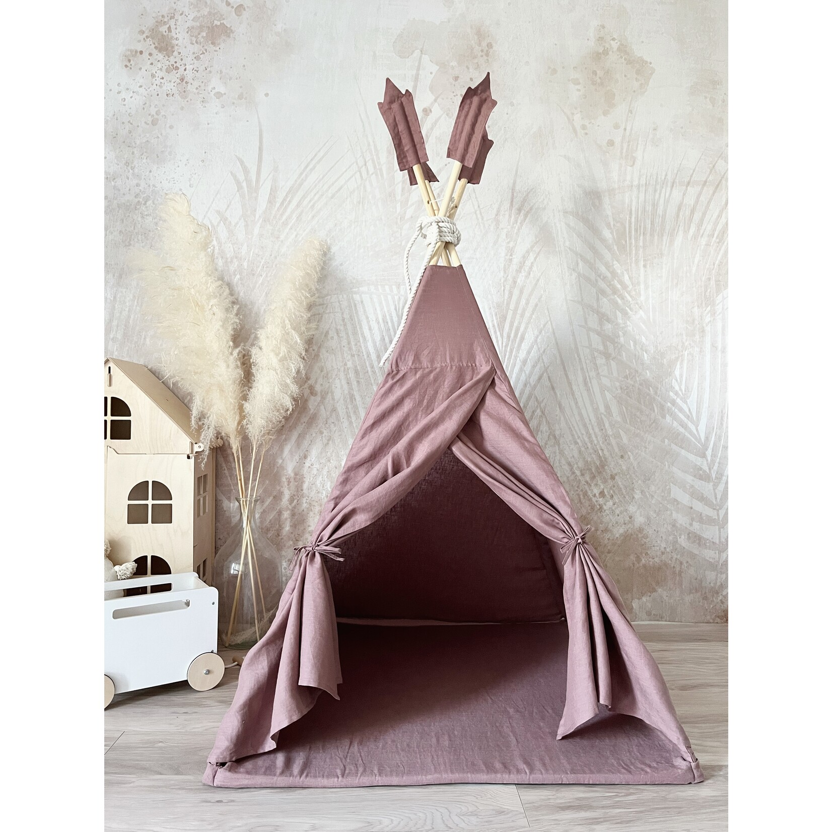 moje. Tipi Tent - Linnen - Marsala