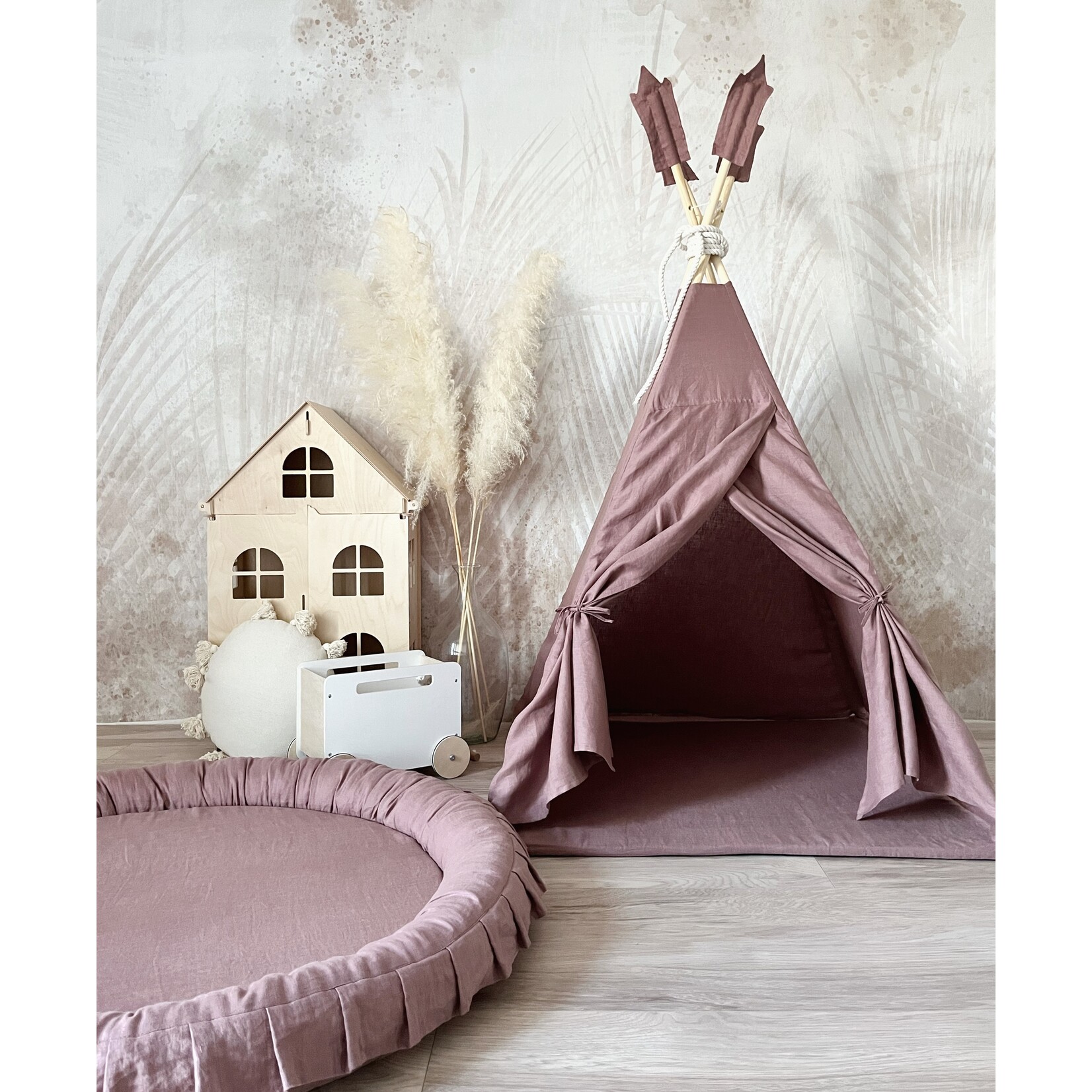 moje. Tipi Tent - Linnen - Marsala